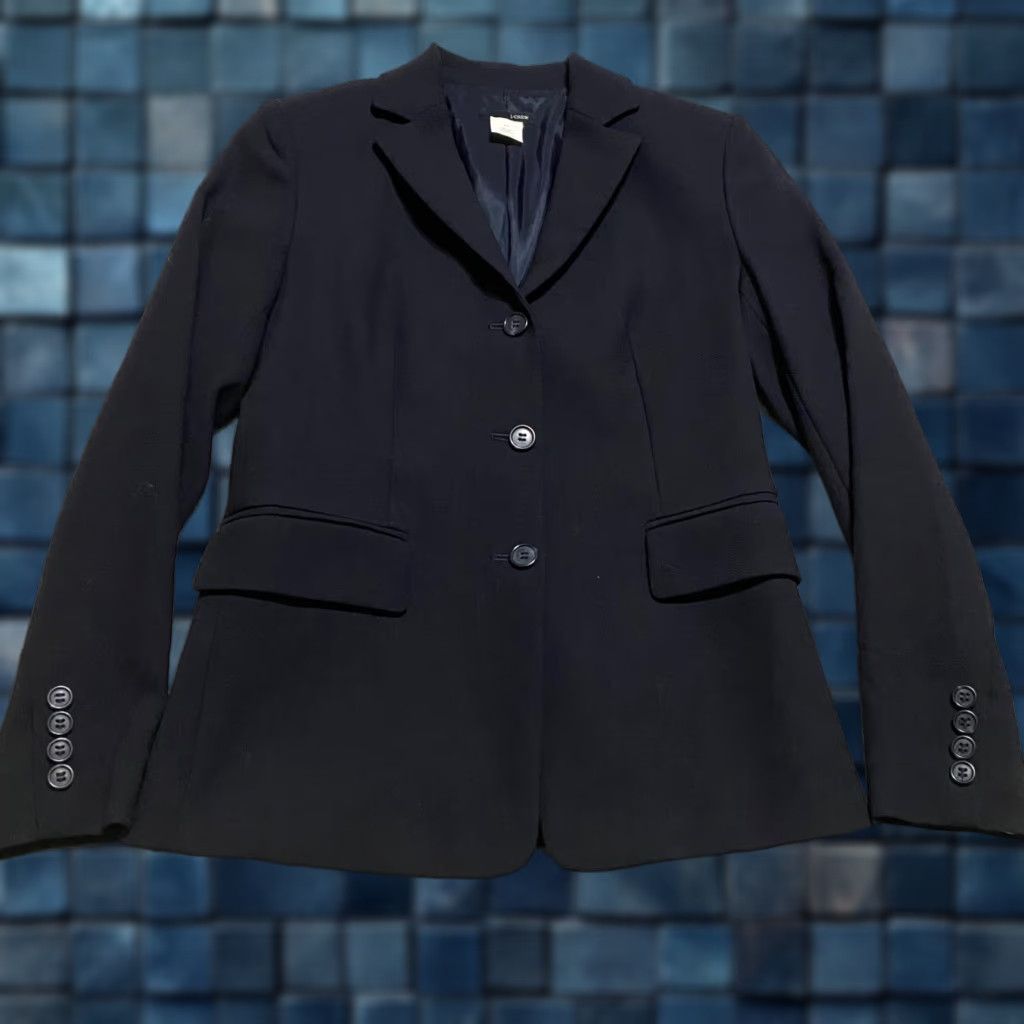 J.Crew J.CREW Blazer Womens Jacket 0 Blue Wool Long Sleeve Button Lined Office Fall Winter Spring Size XS / US 0-2 / IT 36-38 - 1 Thumbnail
