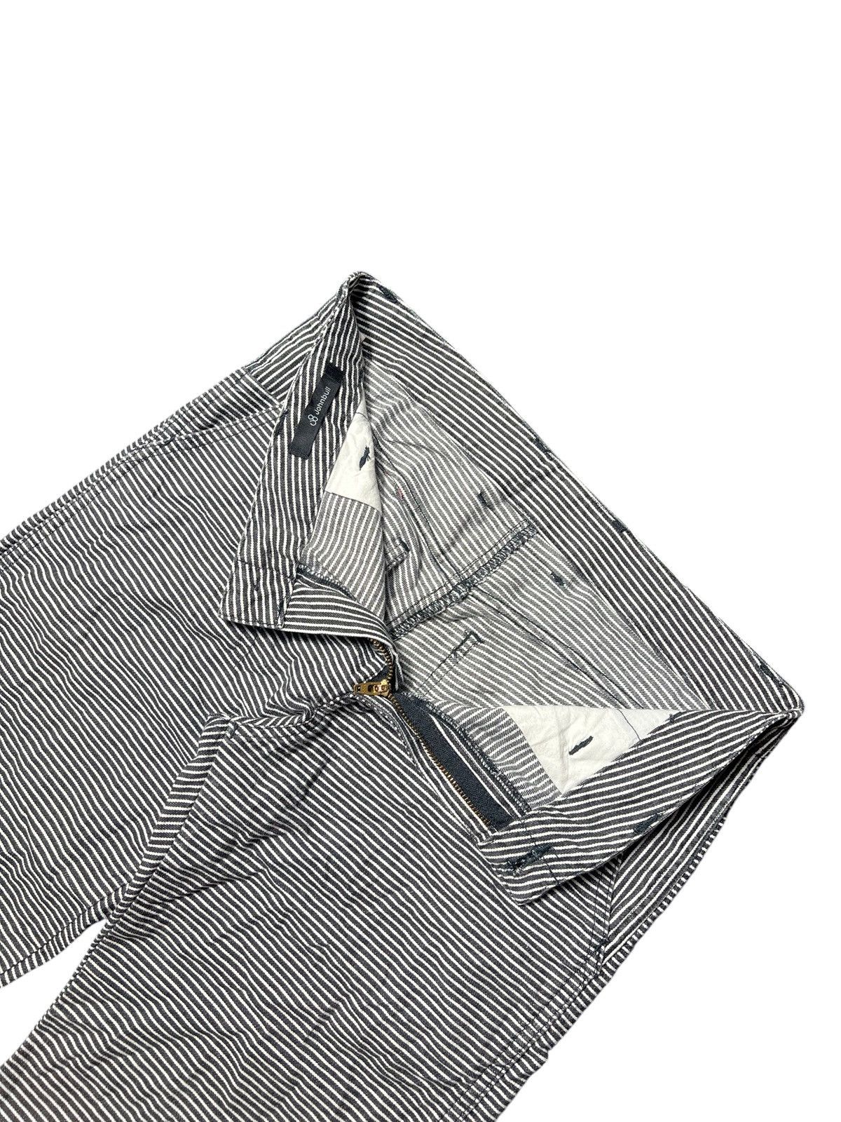 Japanese Brand 2000s Johnbull Kojima Gemes Hickory Flared Pants Size US 30 / EU 46 - 3 Thumbnail