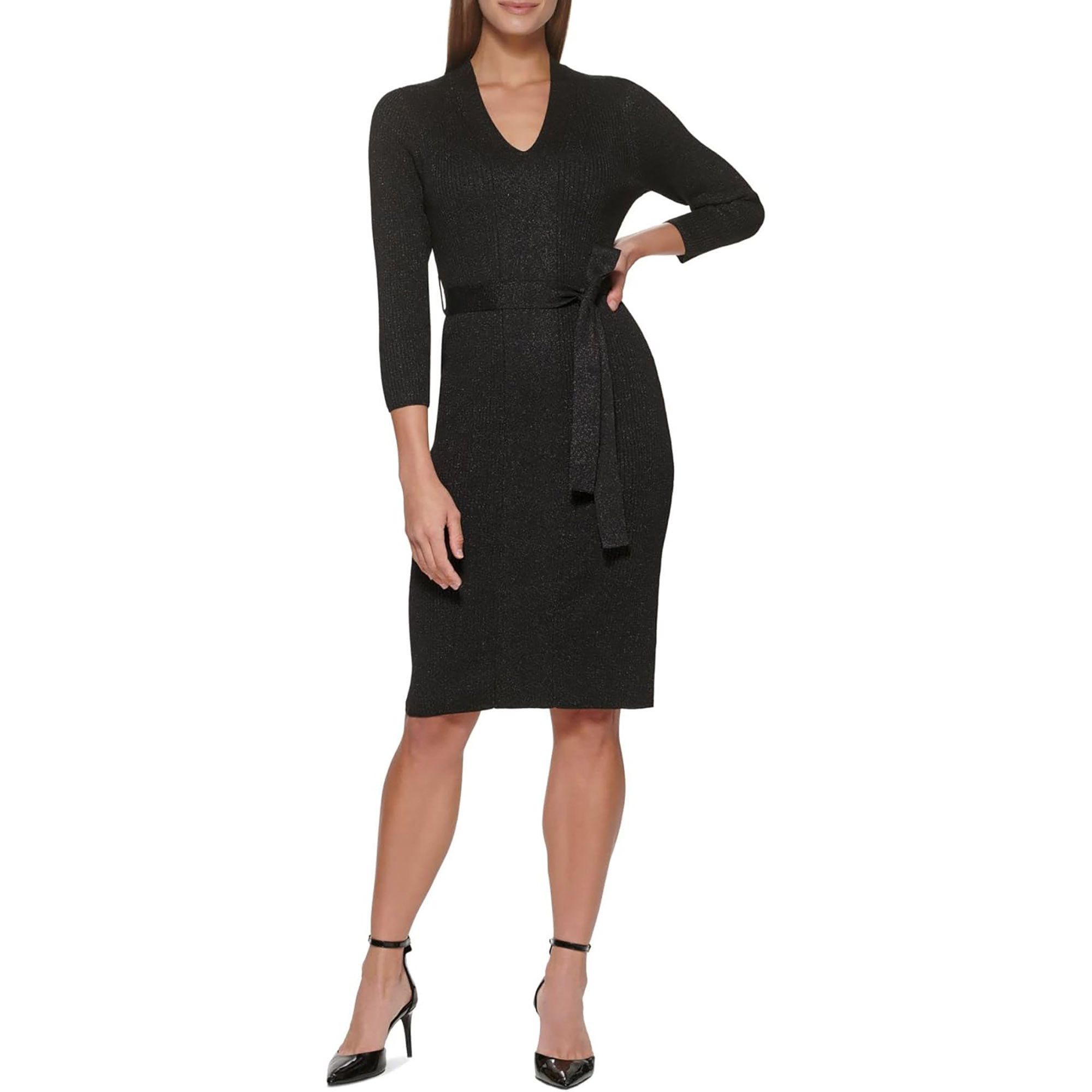 DKNY DKNY ribbed knit bodycon knitted midi dress black Size S / US 4 / IT 40 - 7 Thumbnail