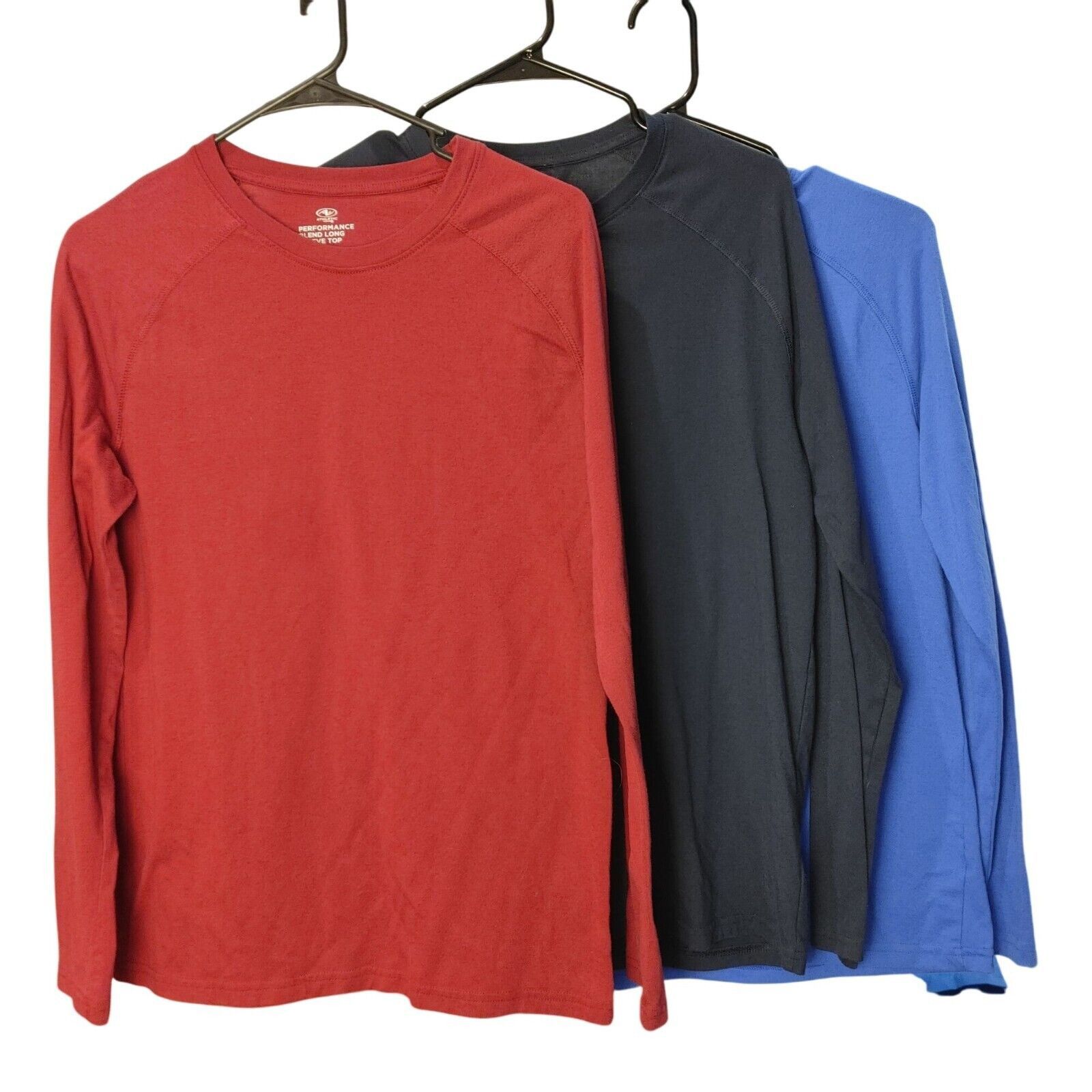 Athletic Works Athletic Works Men's 3 Pack Long Sleeve Crew Neck Tops Red/B Size US S / EU 44-46 / 1 - 1 Thumbnail
