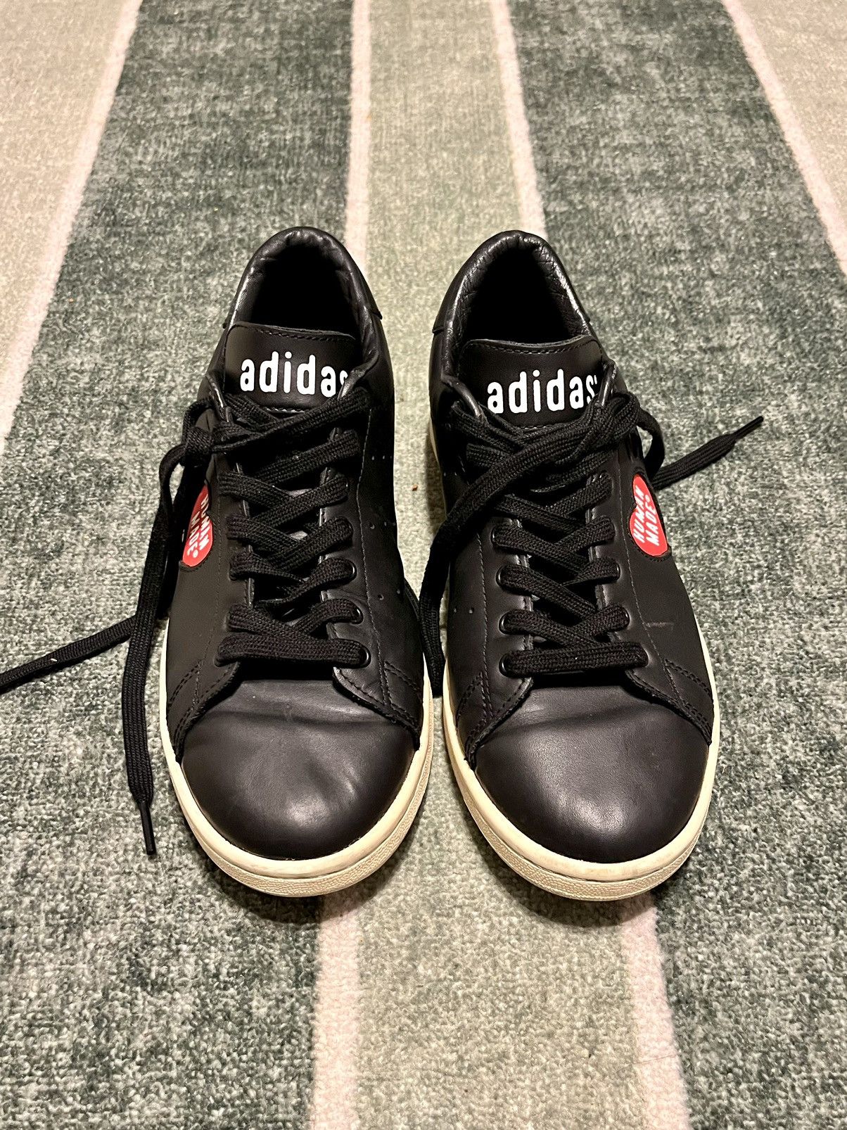 Adidas × Human Made Human Made Adidas Black Leather Low Top Sneakers Size US 8 / EU 41 - 2 Thumbnail