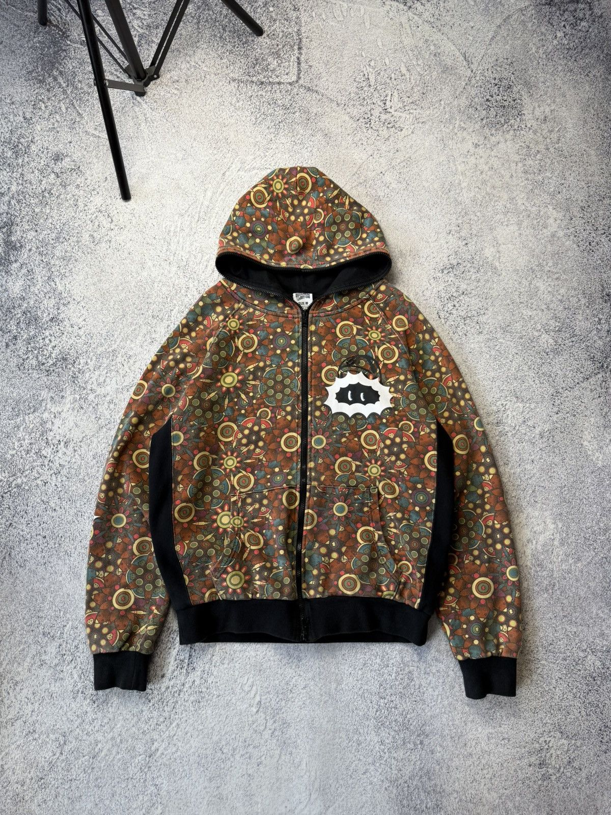 Japanese Brand Vintage Y2K CLH Stars AOP Full Zip Up Hoodie