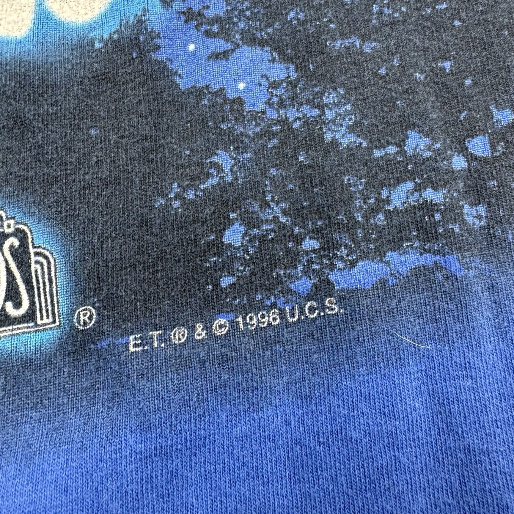 VINTAGE Universal Studios ET T-Shirt Men XL Blue Movie 90s Theme Park