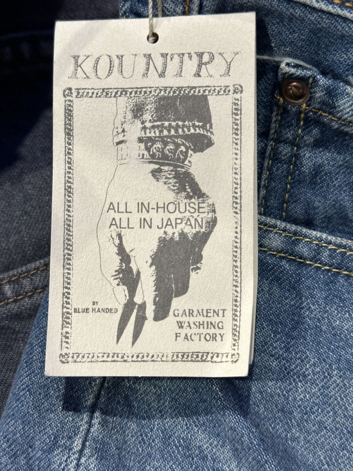 Kapital Kapital "Bone" Blue Jean Shorts Size US 38 / EU 54 - 4 Thumbnail