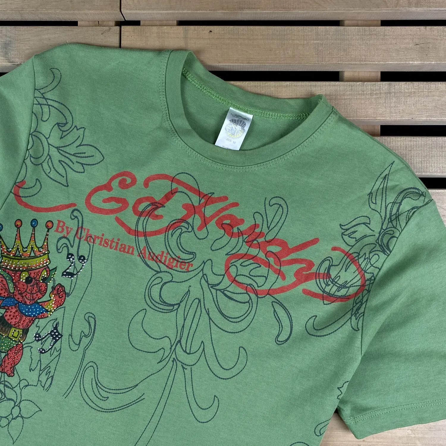 Christian Audigier × Ed Hardy × Vintage Mens T Shirt Ed Hardy by Christian Audigier Size M Green Size US M / EU 48-50 / 2 - 2 Thumbnail