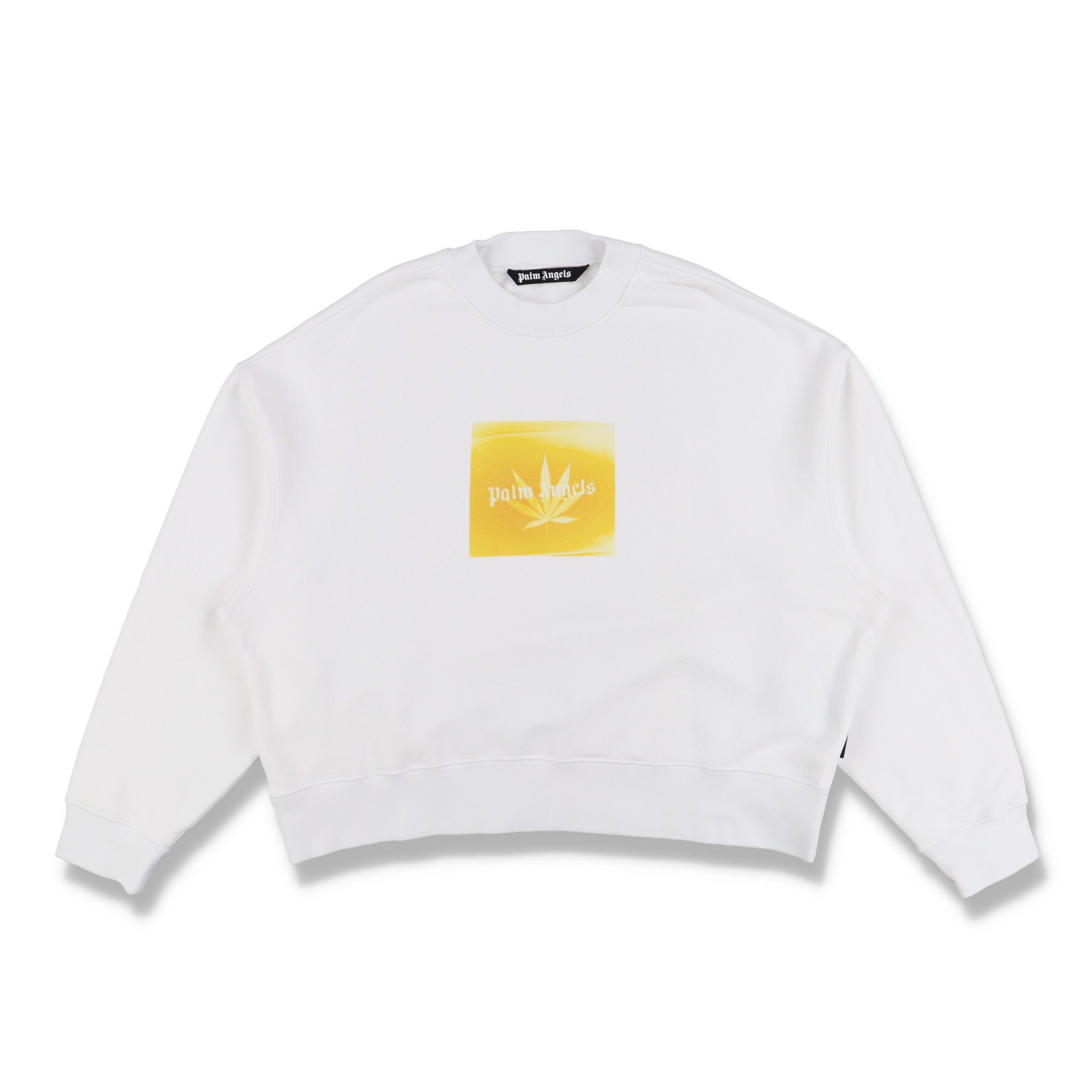 White Leaf Logo Print Oversized Sweatshirt