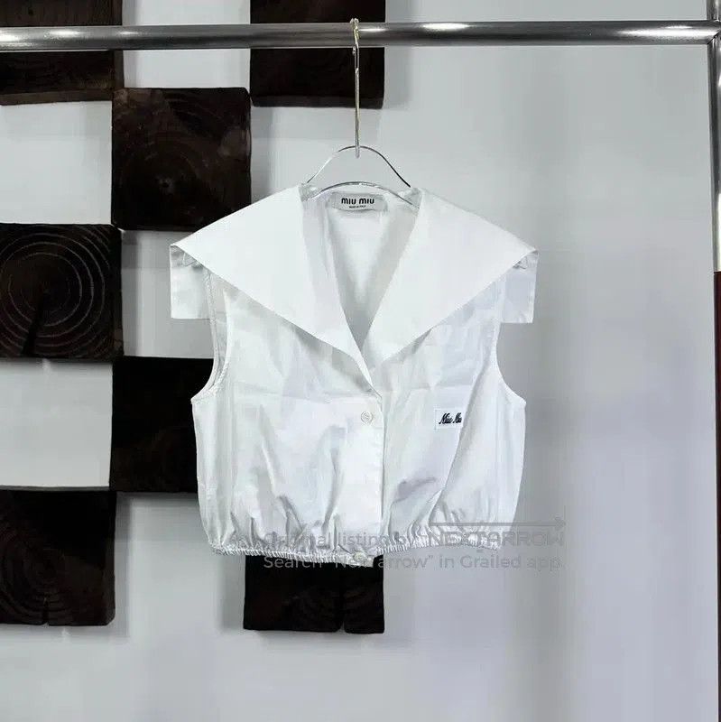 Miu Miu Miu Miu White Cotton Blend T-Shirt . Size M / US 6-8 / IT 42-44 - 1 Thumbnail