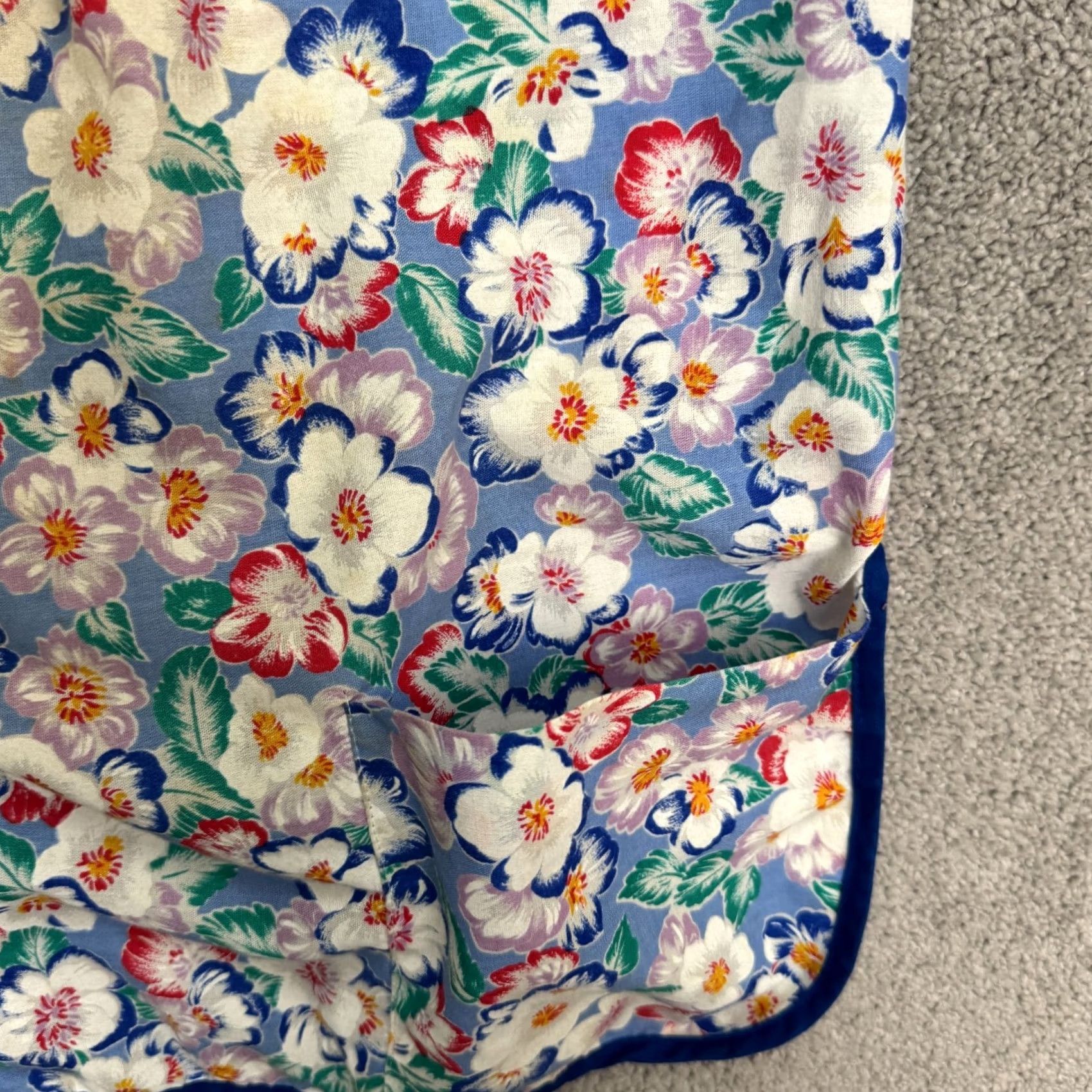Haband VINTAGE Haband Floral Vest Pearl Snap Button Up Top Womens Large Blue Pockets Size L / US 10 / IT 46 - 5 Thumbnail