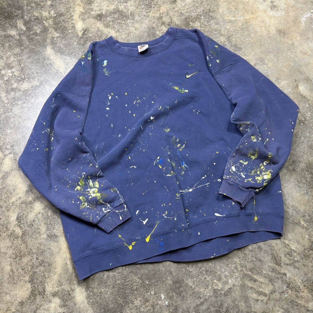Nike vintage nike 90s painter baggy navy blue sweatshirt Size US XXL / EU 58 / 5 - 9 Thumbnail