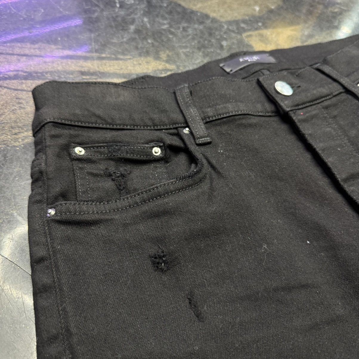 Amiri Amiri Blue Crystal Painter Jeans Black Size US 34 / EU 50 - 6 Thumbnail
