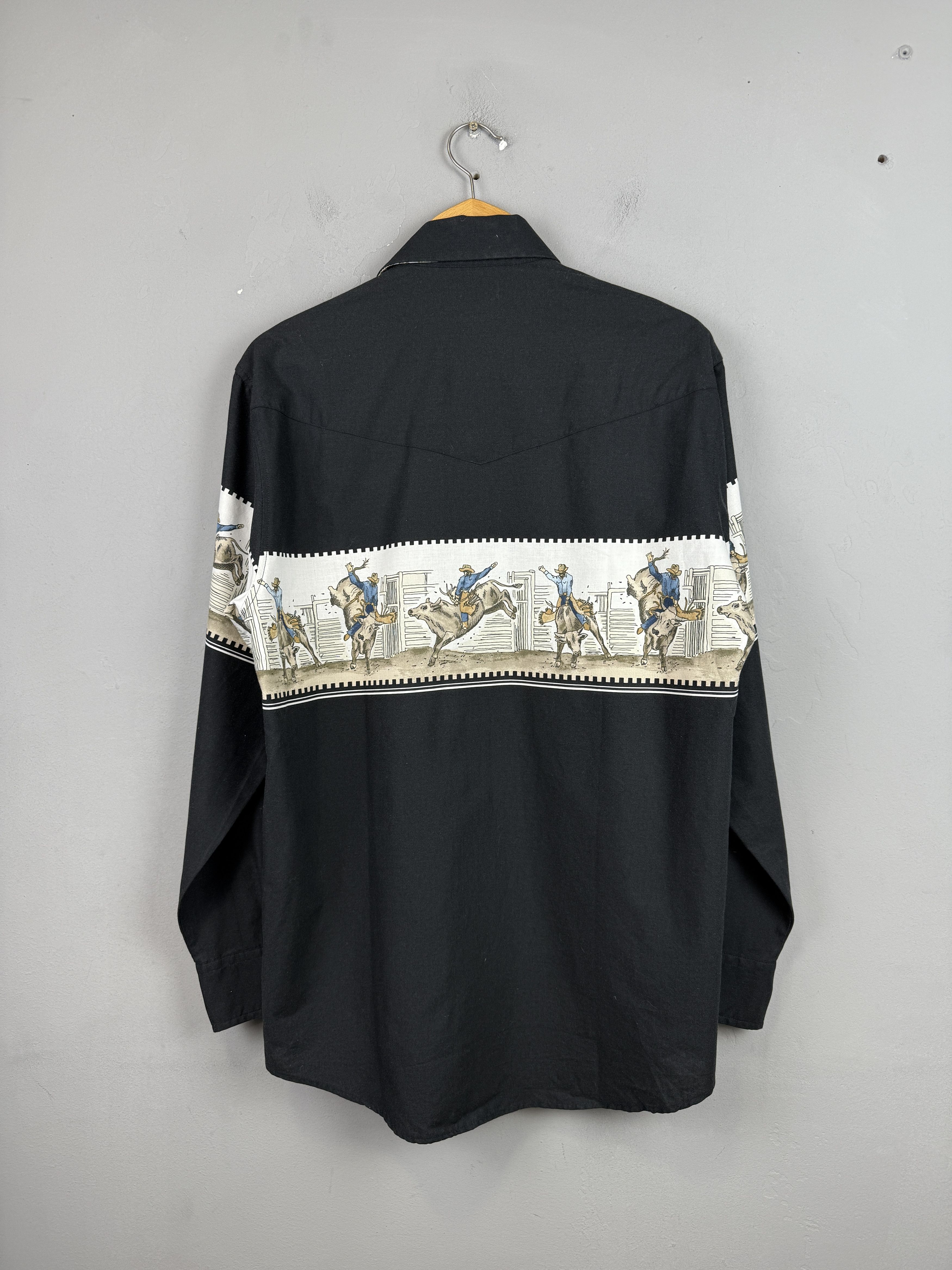 Roper Roper Western Shirt Cowboy Rodeo Snap Long Sleeve Black Size US M / EU 48-50 / 2 - 3 Thumbnail