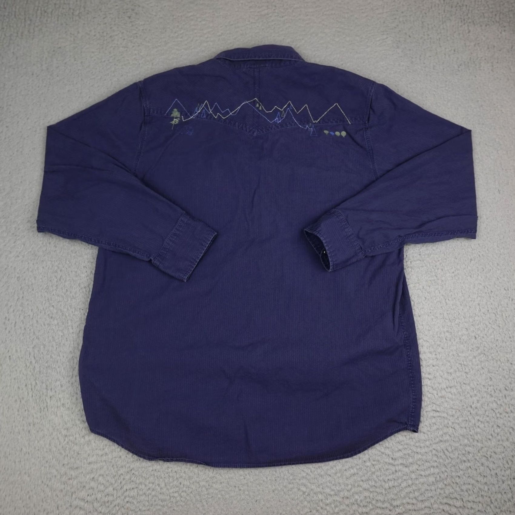 The North Face The North Face Shirt Mens XL Blue Snap Mountain Western Long Sleeve Embroidered Size US XL / EU 56 / 4 - 2 Thumbnail