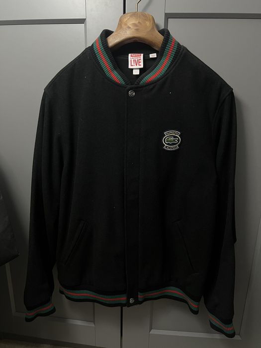 Supreme Supreme X Lacoste Wool Varsity Jacket Black (L) | Grailed