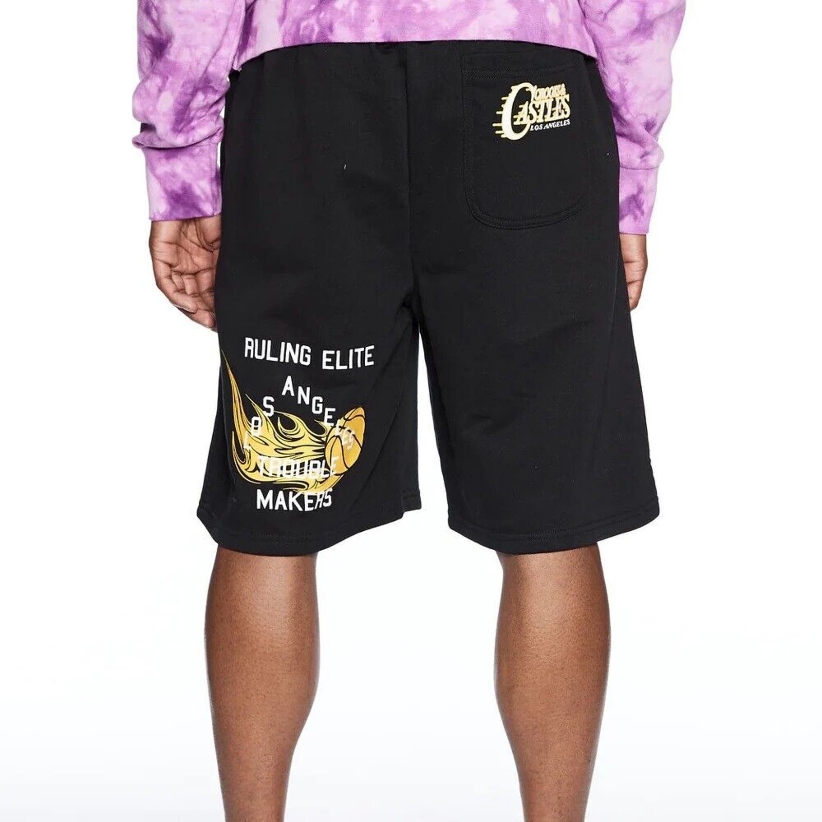 Crooks & Castles Crooks & Castles Men's LA City Lakers Theme Sweat Shorts Size US 34 / EU 50 - 4 Thumbnail
