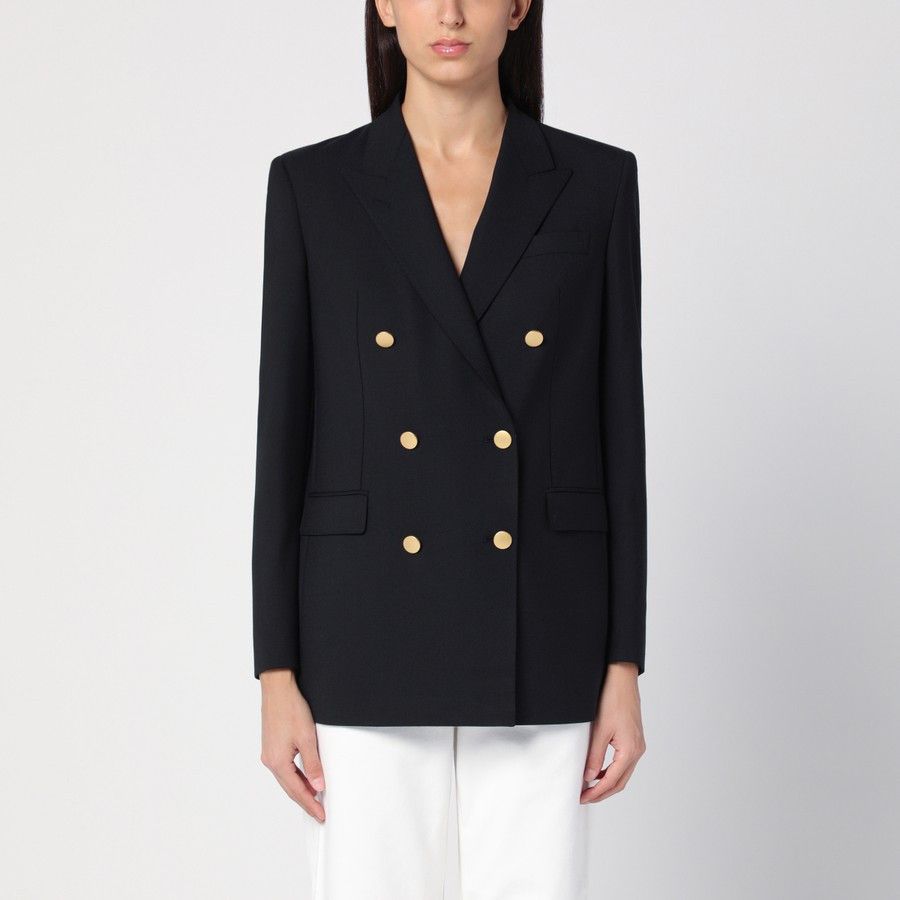 Tagliatore o1d2blof1024 Double-Breasted Jacket In Black Size M / US 6-8 / IT 42-44 - 1 Thumbnail