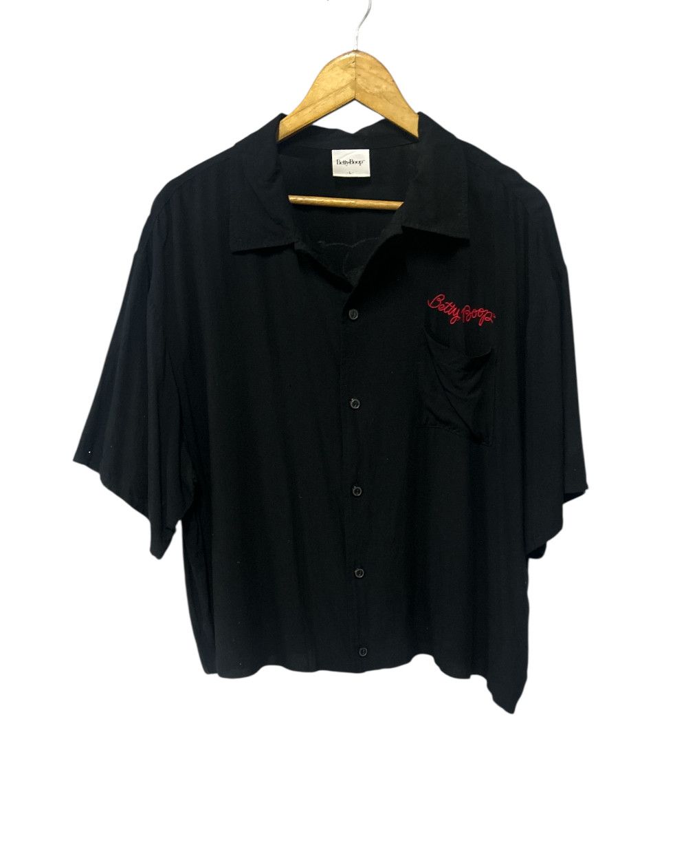 Japanese Brand Vintage Betty Boop Rayon cropped balloon shirt Size US L / EU 52-54 / 3 - 3 Thumbnail