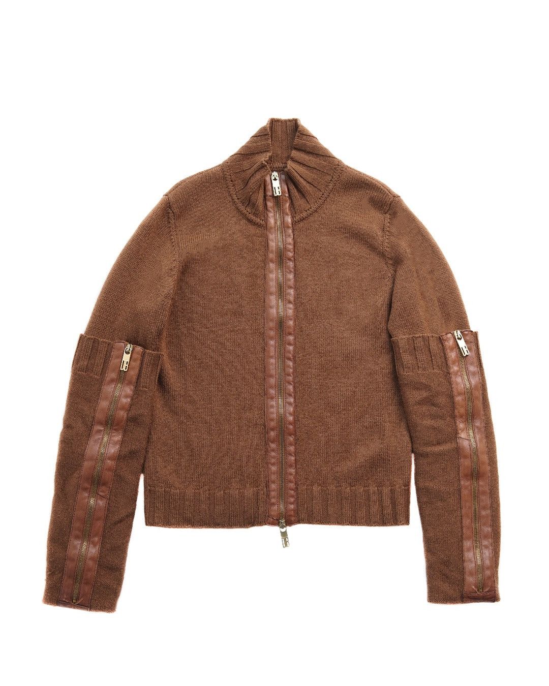 image of Dirk Bikkembergs F/w2004 Knit Jacket in Brown, Women's (Size Medium)