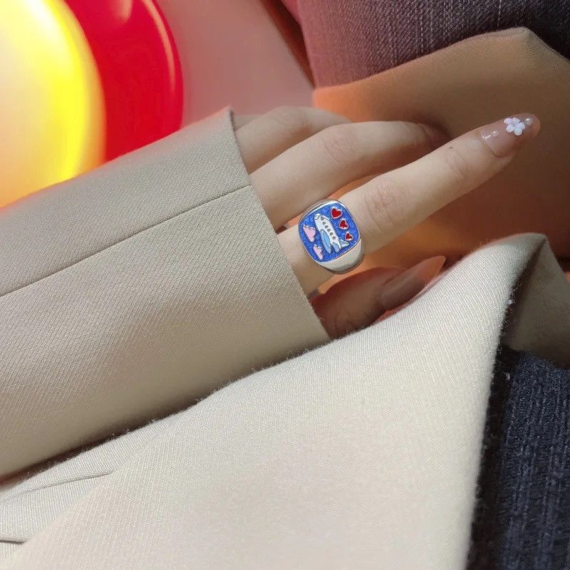 Jewelry × Vintage Trendy Airplane Design Ring Size ONE SIZE - 5 Thumbnail