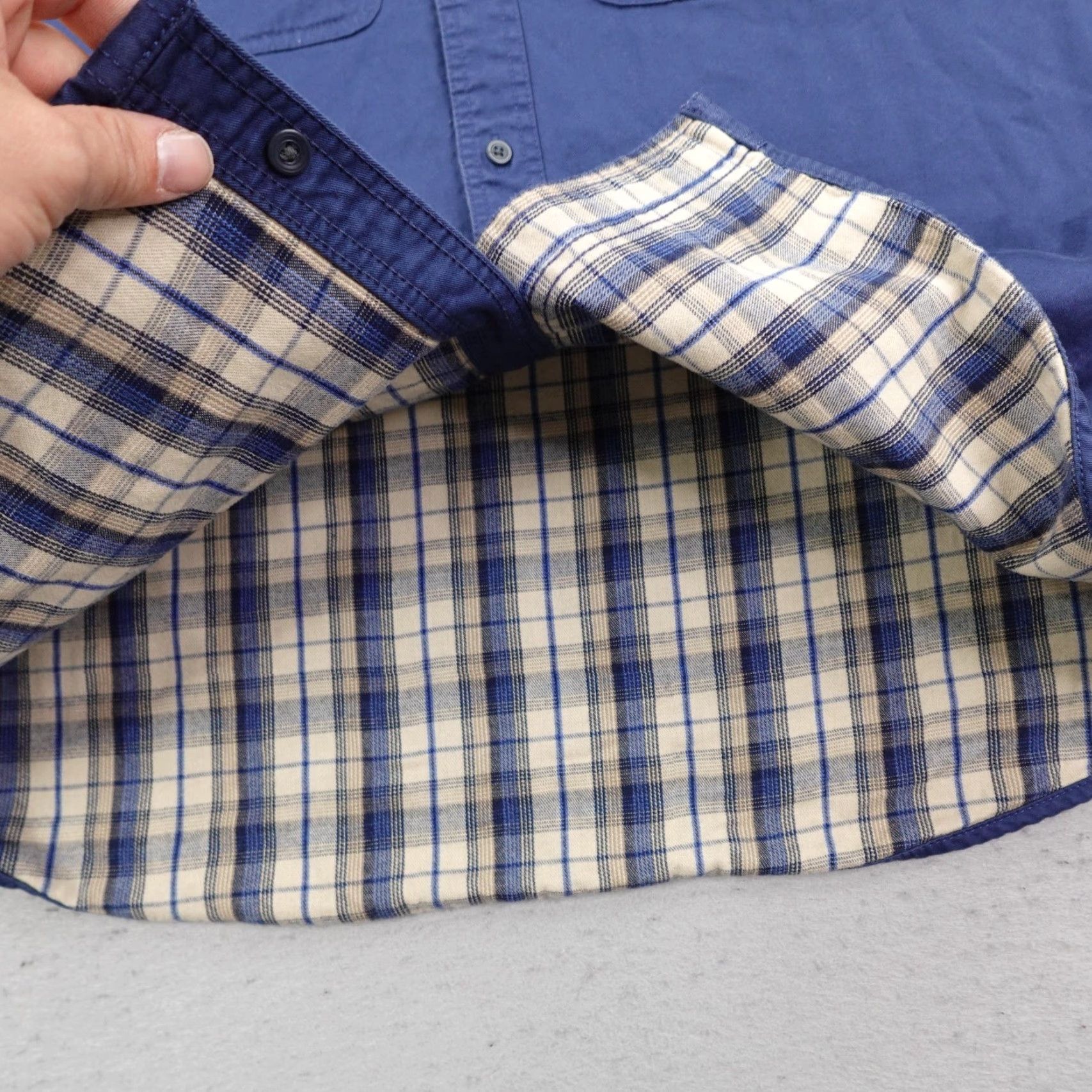 Vintage LL Bean Button-Up Shirt Mens Large Blue Flannel Lined Hurricane Traditional Fit Size US L / EU 52-54 / 3 - 4 Thumbnail