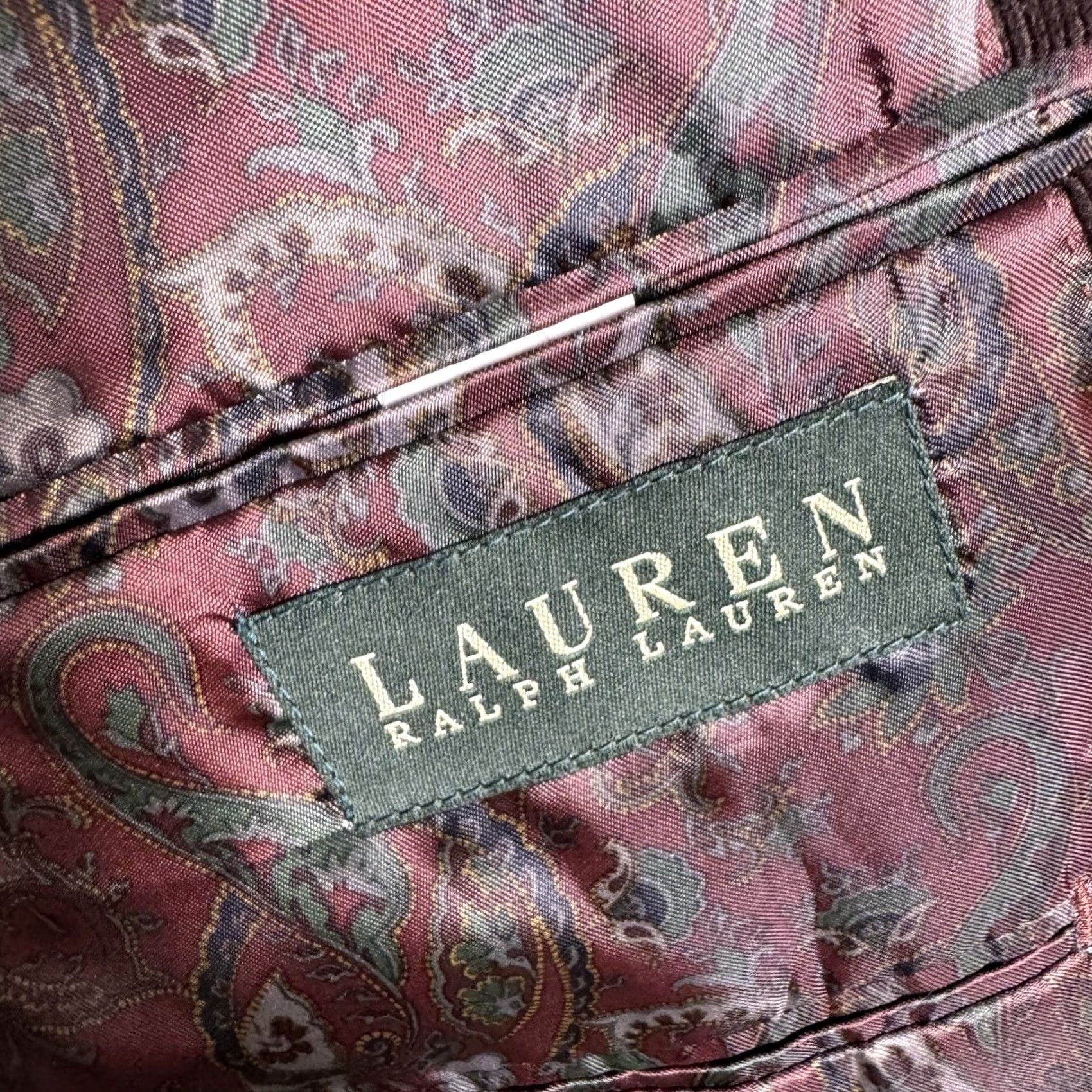 Ralph Lauren Ralph Lauren Sport Jacket Blazer Corduroy Brown Paisley Lined Mens 46L Size 46R - 7 Thumbnail