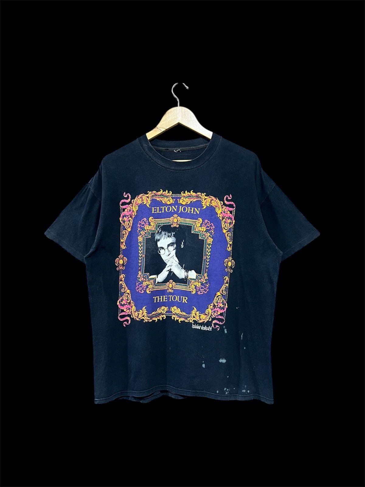Vintage 90s Elton John World Tour By Gianni Versace Rare Tshirt