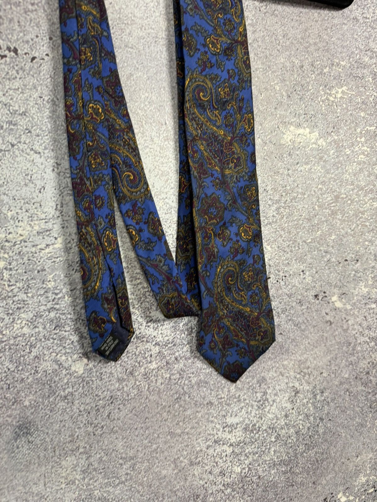 Designer × Vintage Tie Paco Rabbane Men Logo Comfortable Cotton Practical Blue Size ONE SIZE - 3 Thumbnail