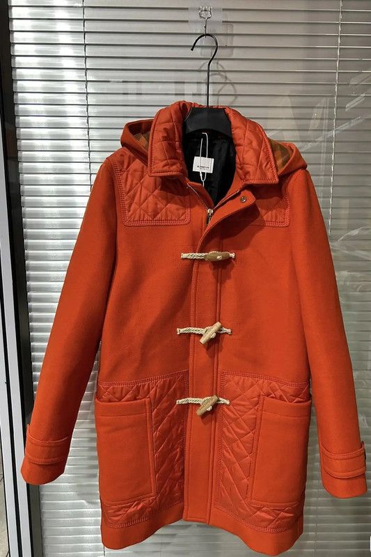 Burberry Burberry Orange Wool Long Coat for Women Size L / US 10 / IT 46 - 1 Thumbnail