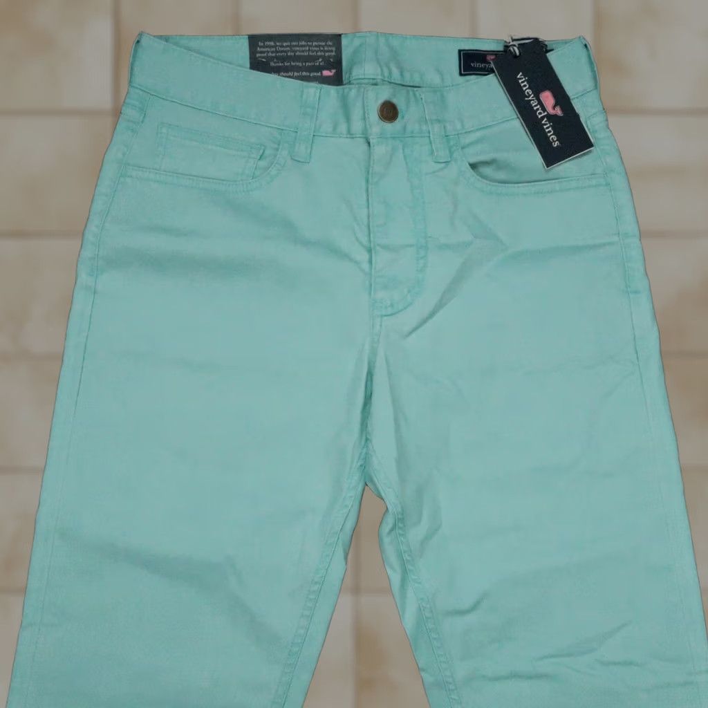 Vineyard Vines Vineyard Vines Pants Mens 28x32 Chino Slim Straight 5 Pocket Blue Cotton Spandex Button Zip Size US 28 / EU 44 - 1 Thumbnail