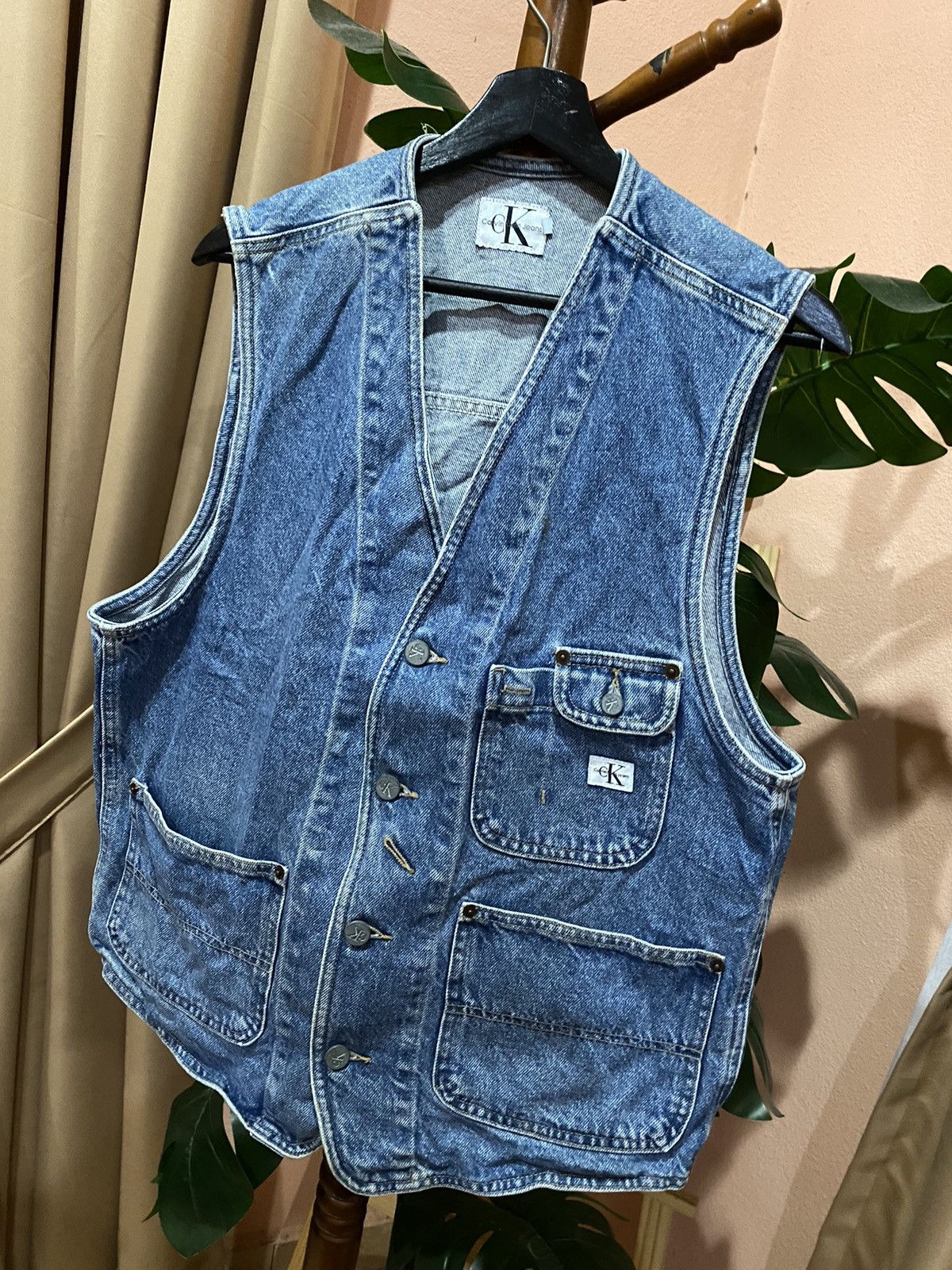 Calvin Klein Calvin Klein Denim Vest – Classic Vintage CK Jean Style Size US M / EU 48-50 / 2 - 2 Thumbnail