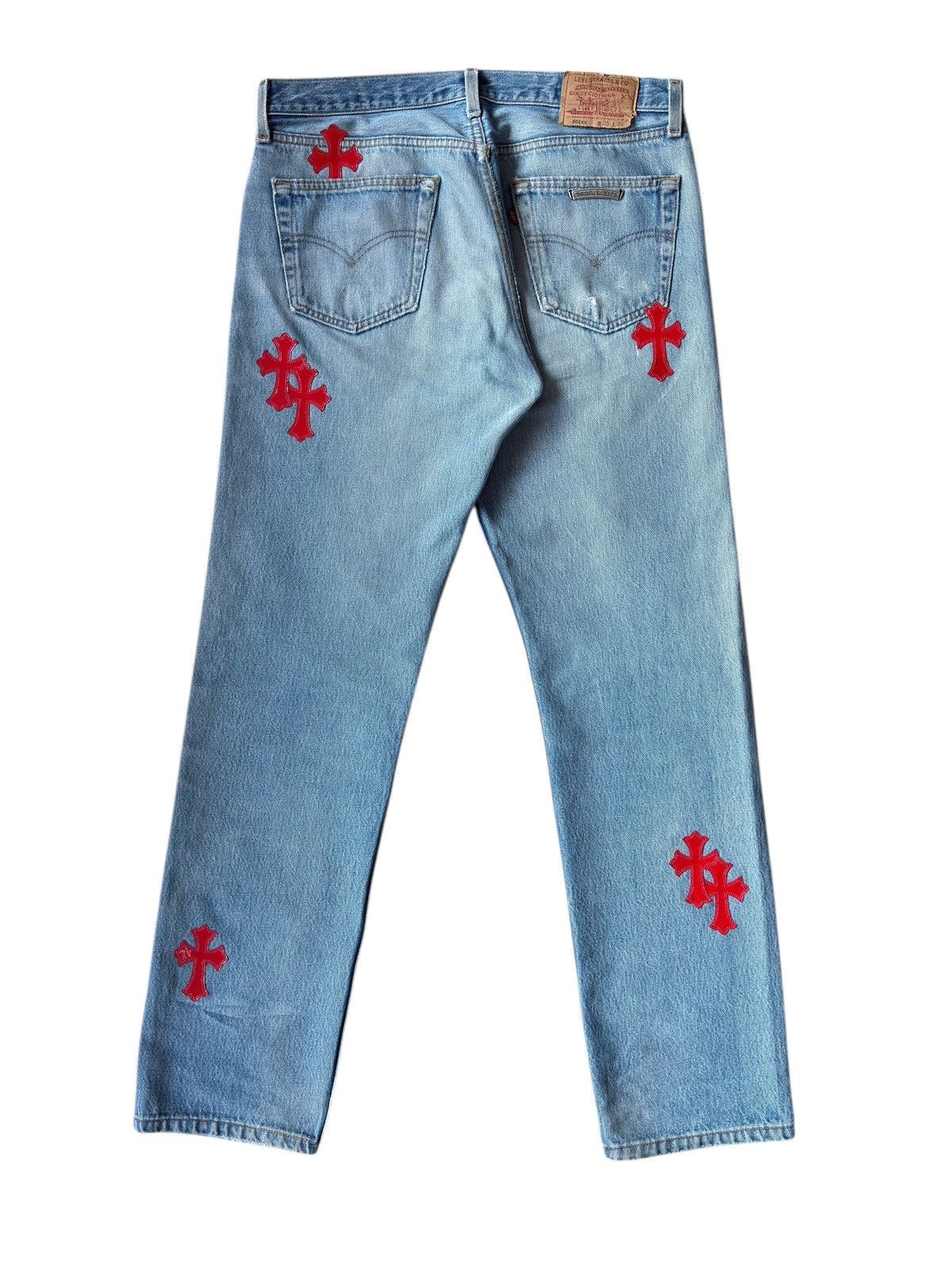 Chrome Hearts Chrome Hearts Red Patent Leather Patch 517 Levi’s Denim Jean Size US 32 / EU 48 - 2 Thumbnail