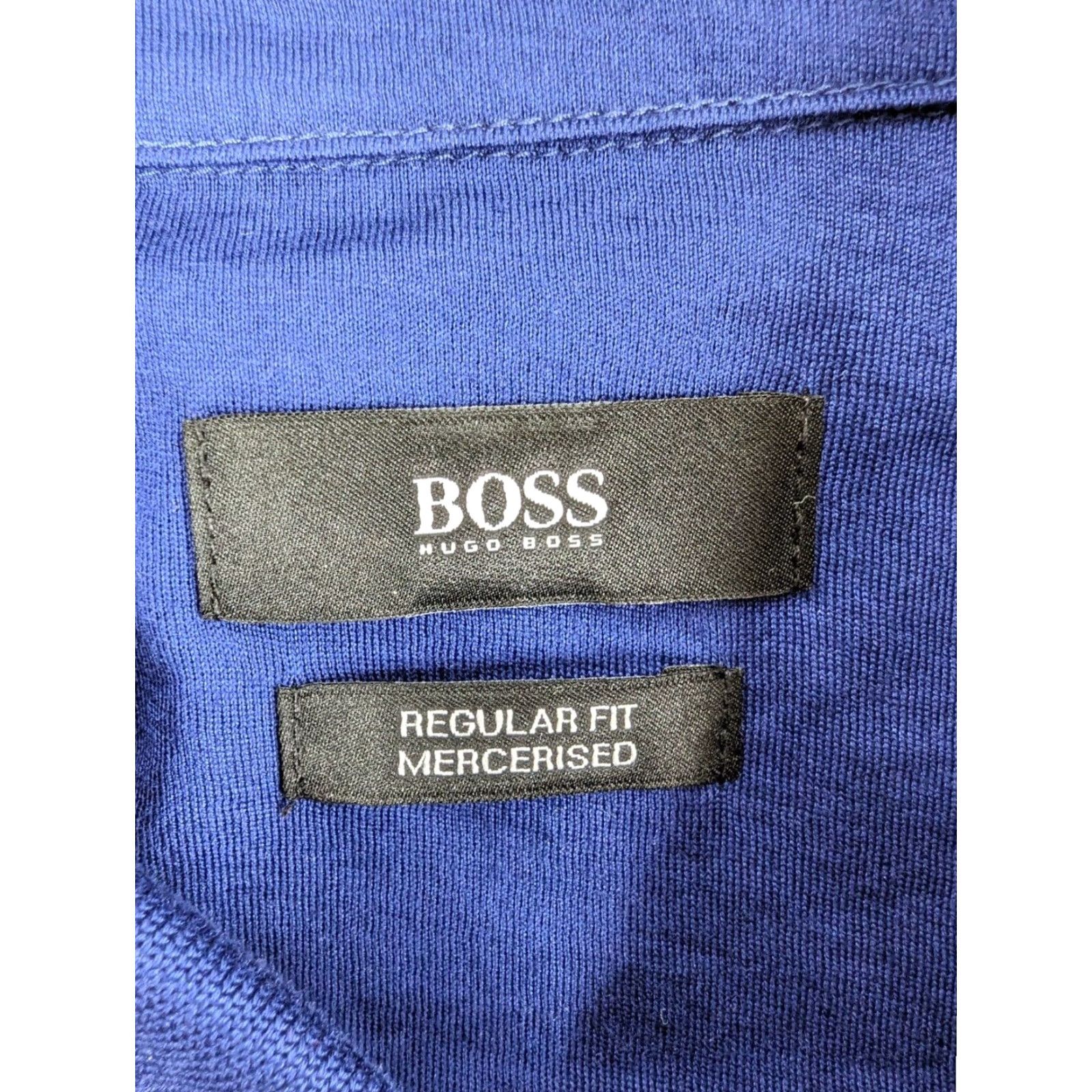 Hugo Boss HUGO BOSS Polo Shirt Men's XL Blue White Striped Peru Cotton Short Sleeve Size US XL / EU 56 / 4 - 6 Thumbnail