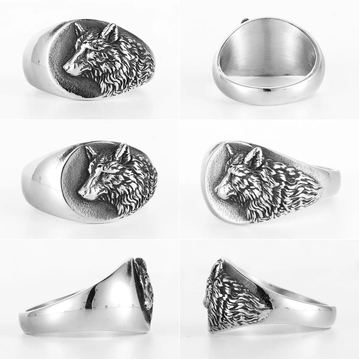 Vintage Viking Wolf Animal Men Ring Size ONE SIZE - 3 Thumbnail