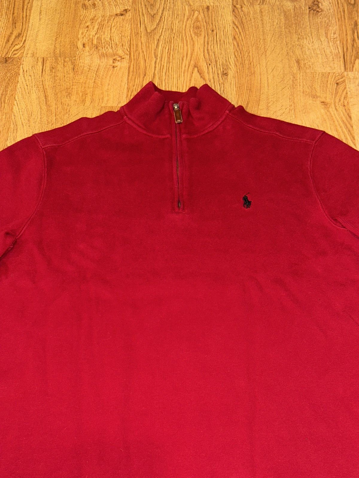 Polo Ralph Lauren Polo Ralph Lauren 1/4 Zip Mock Neck Knit Sweater Red Size US M / EU 48-50 / 2 - 2 Thumbnail
