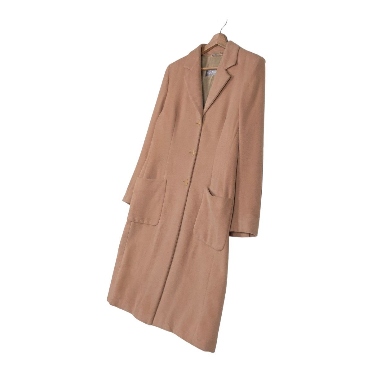 Japanese Brand 🔥VINTAGE LONG JACKET WOOL HERRINGBONE MAX MARA Size M / US 6-8 / IT 42-44 - 2 Thumbnail
