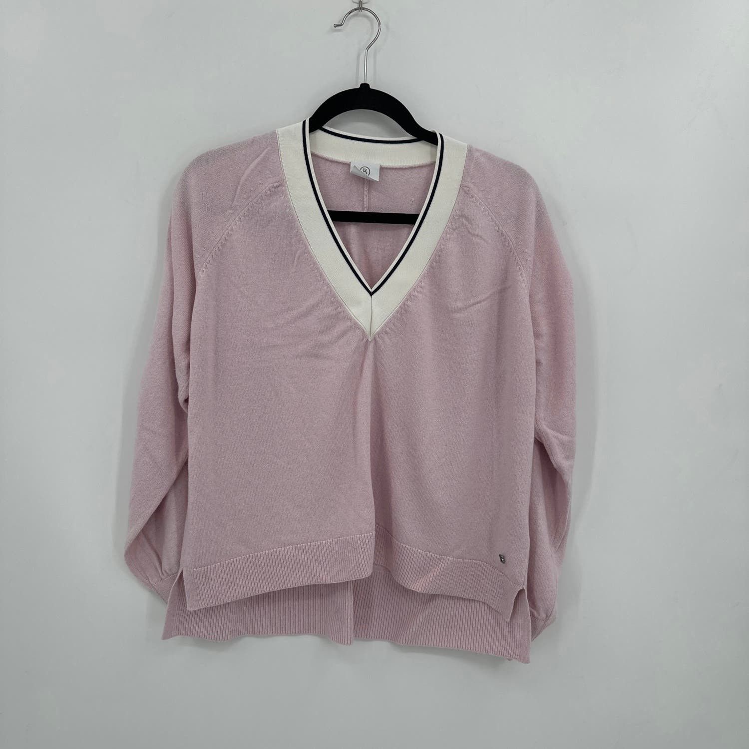 image of Bogner Pink V-Neck Cashmere & Silk Sweater Tunic Size 12 Euc, Women's