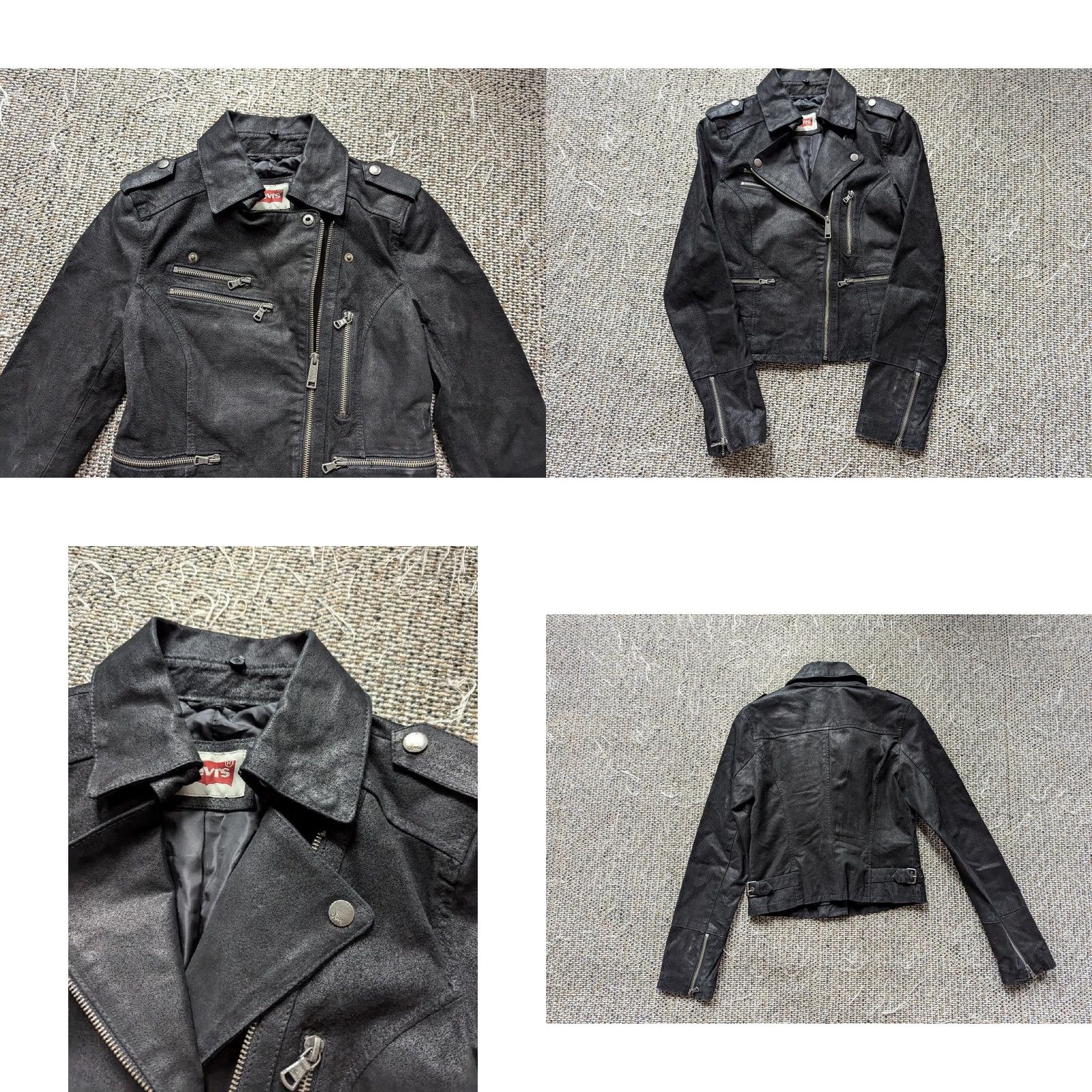 Levi's VINTAGE Levi's BIKER motorcycle jacket XS Women Leather Black Zip Jacket XS Women Leather Black BIKER 90s Size XS / US 0-2 / IT 36-38 - 8 Thumbnail