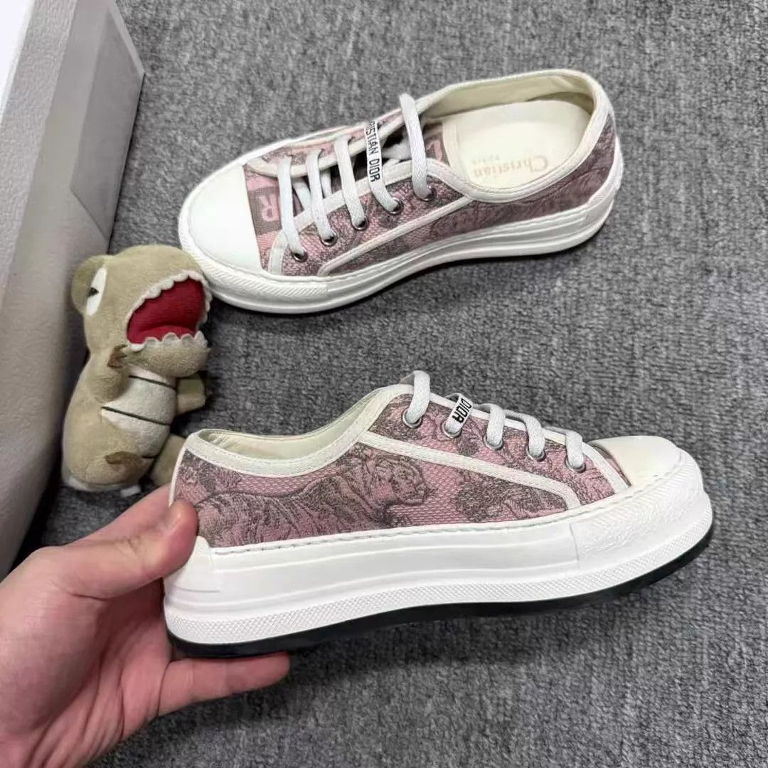 Dior Dior Pink Zoo Platform Canvas Sneakers 98 New EU 34 Size US 4 / IT 34 - 3 Thumbnail