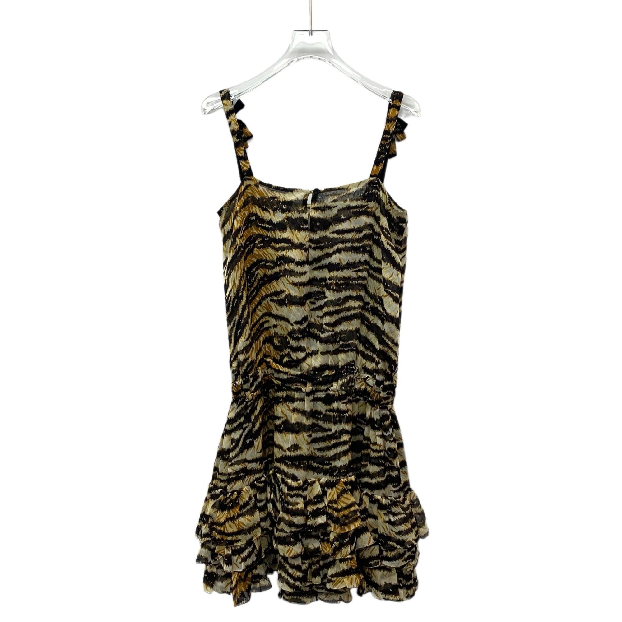 Dolce & Gabbana Dolce & Gabbana Leopard Print Mulberry Silk Ruffled Mini Dre Size XS / US 0-2 / IT 36-38 - 7 Thumbnail