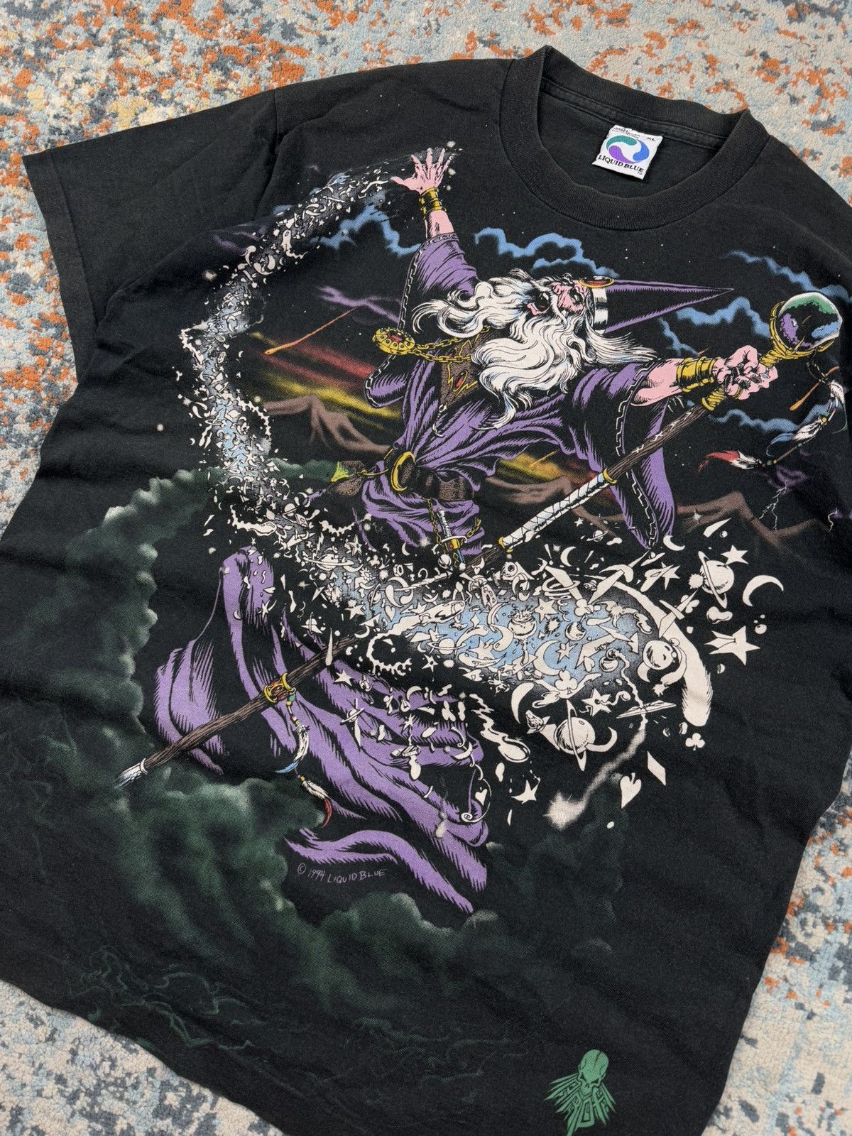 Liquid Blue × Vintage Grail! Vintage 1994 Liquid Blue wizard all over print tee Size US XL / EU 56 / 4 - 5 Thumbnail