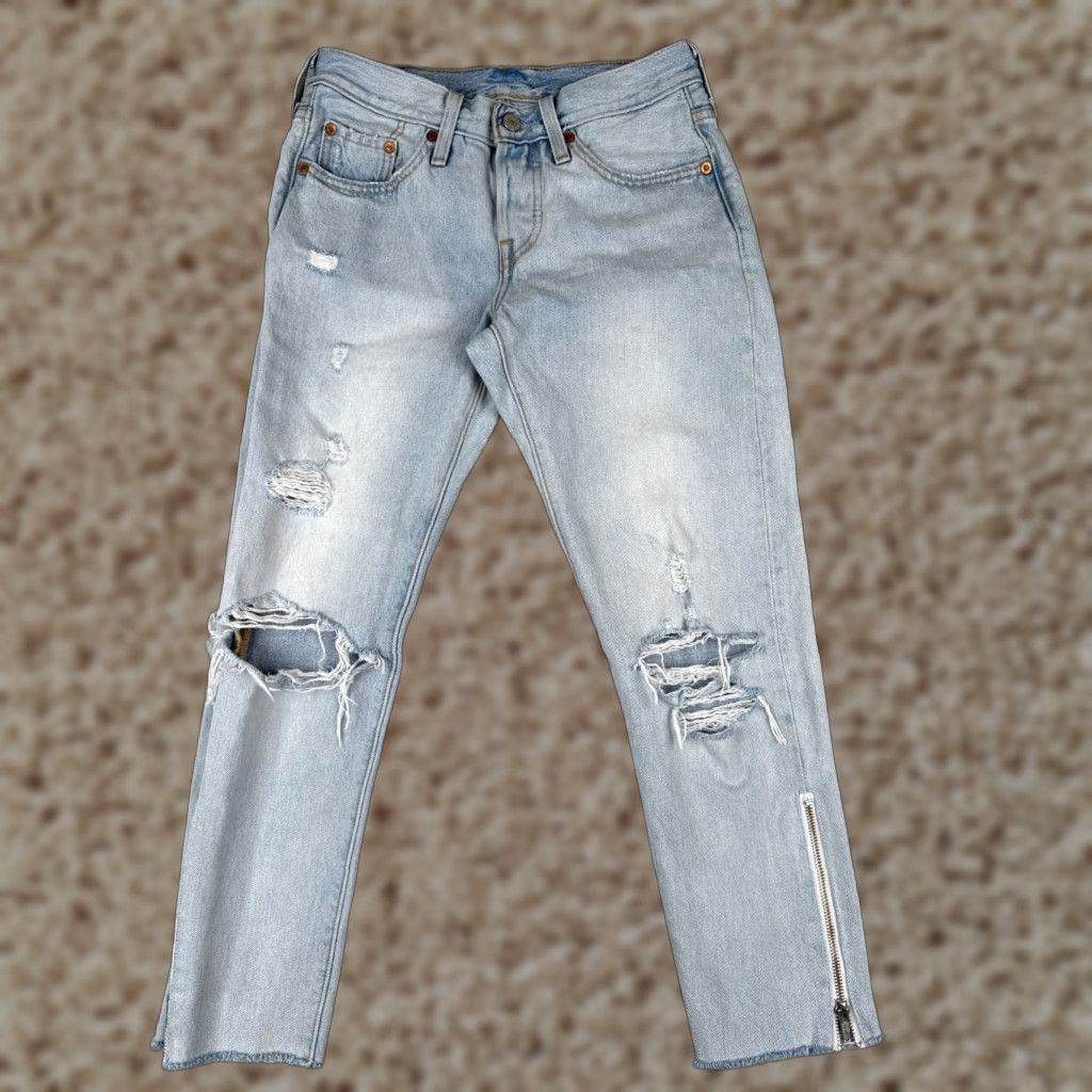 Levi's Levi's 501 XX Jeans Women Blue Denim Slim Regular 24x26 Ankle Zip Button Fly Vintage? No. 26X24 Product Line Levi's 500 Series jeans Size 42" / US 20 - 1 Thumbnail