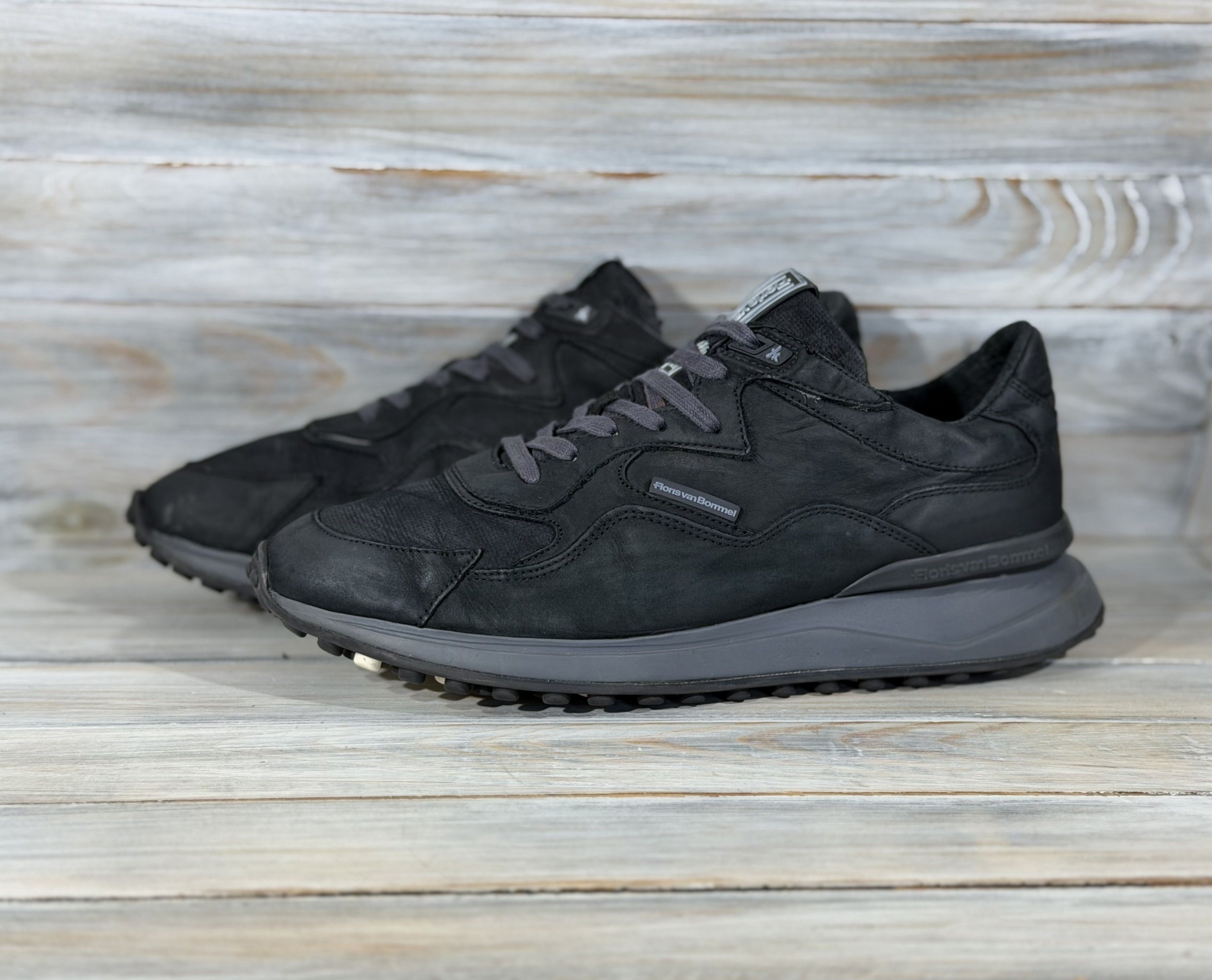 Floris van Bommel FLORIS VAN BOMMEL Noppi Black Leather Sneakers Luxury Size US 10.5 / EU 43-44 - 18 Thumbnail