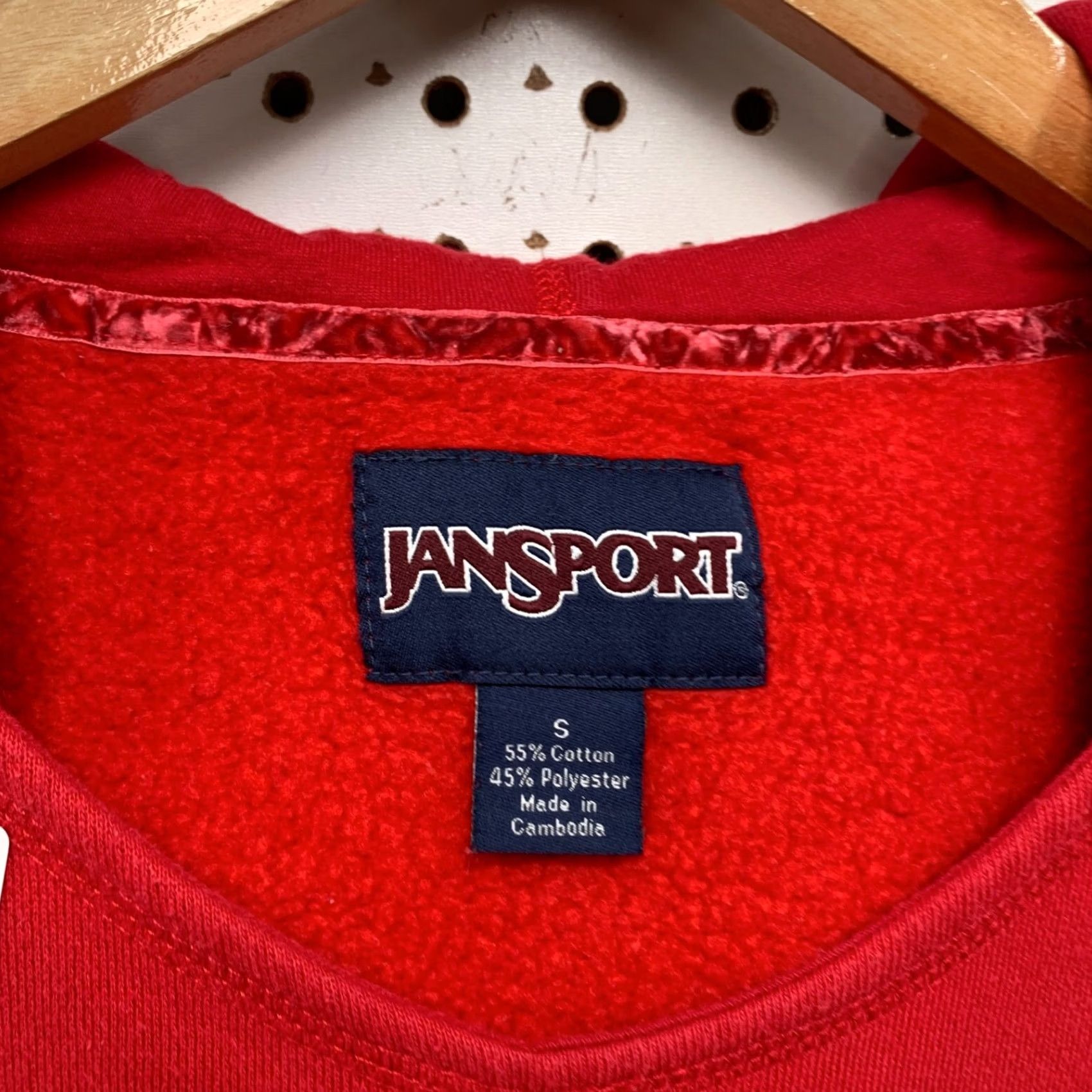 Jansport VINTAGE JanSport College Hoodie Sweatshirt Womens Small Red Pullover 18x22 College Womens Hoodie Red 90s? Size S / US 4 / IT 40 - 3 Thumbnail
