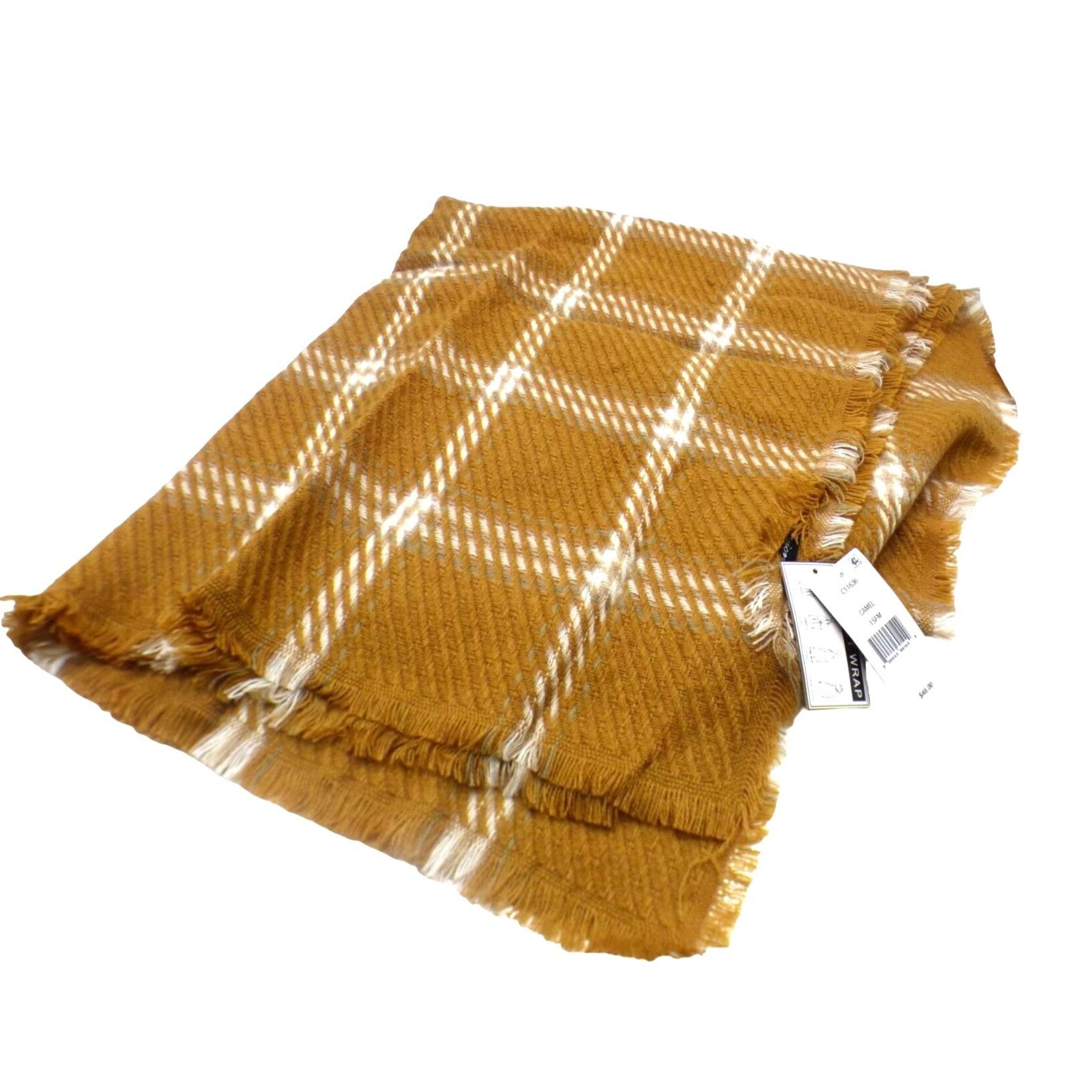 Other Cejon Heritage Plaid Blanket Scarf, 20”x76”, Camel Size ONE SIZE - 2 Thumbnail