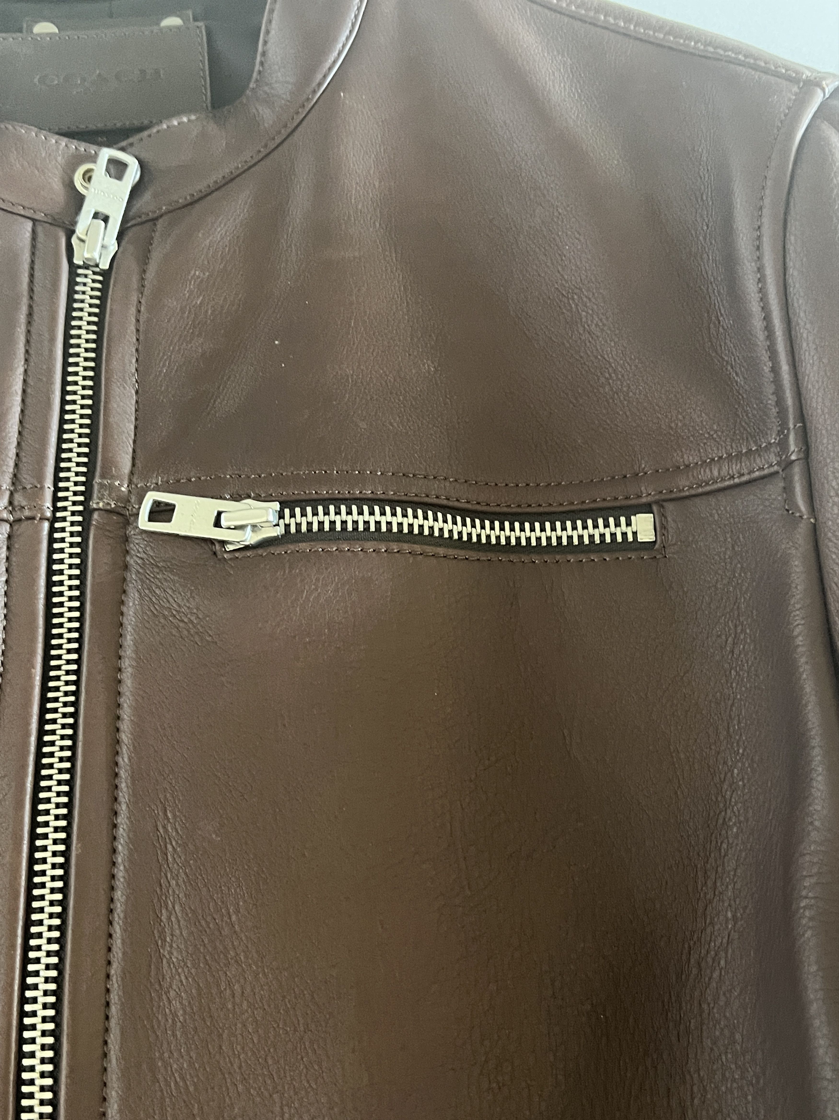 Coach Coach Brown Leather Moto Jacket – Men’s M – Like New Size US M / EU 48-50 / 2 - 4 Thumbnail