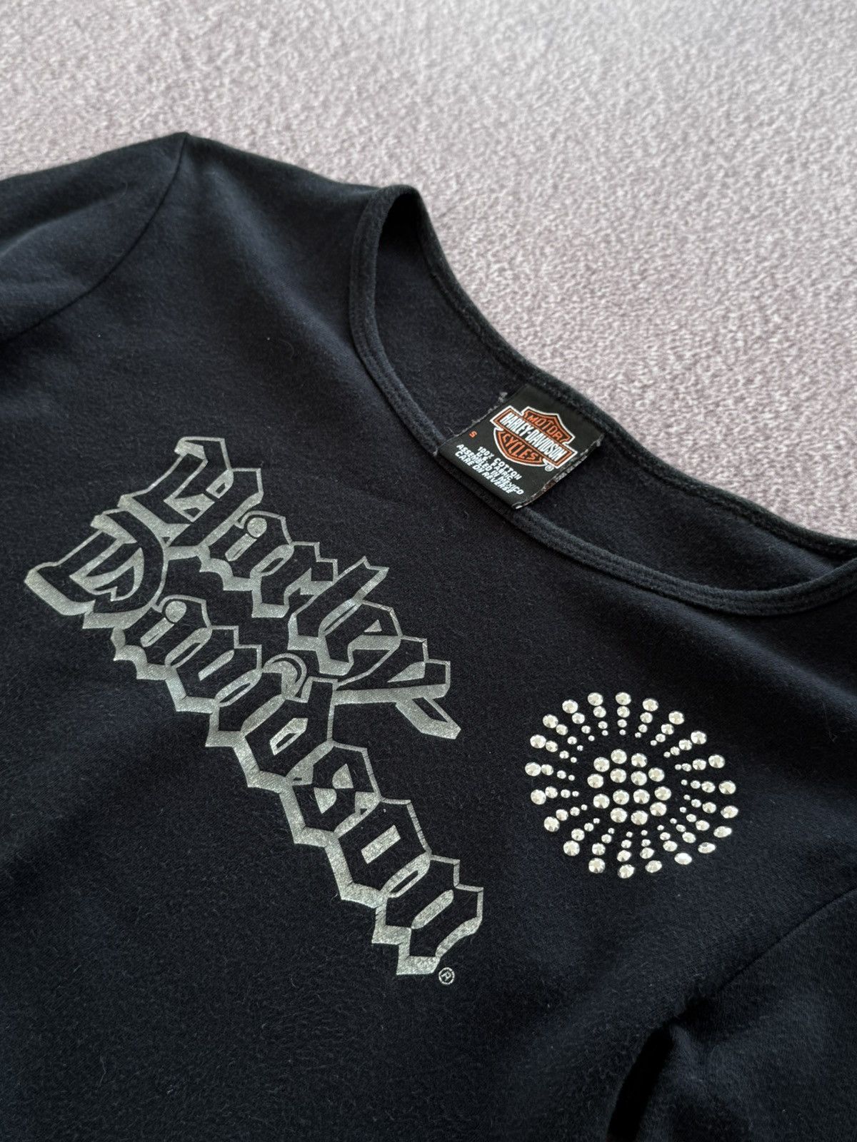 Harley Davidson Harley Davidson 00s Grunge Vibe Y2K Long Sleeve Top Size S / US 4 / IT 40 - 8 Thumbnail