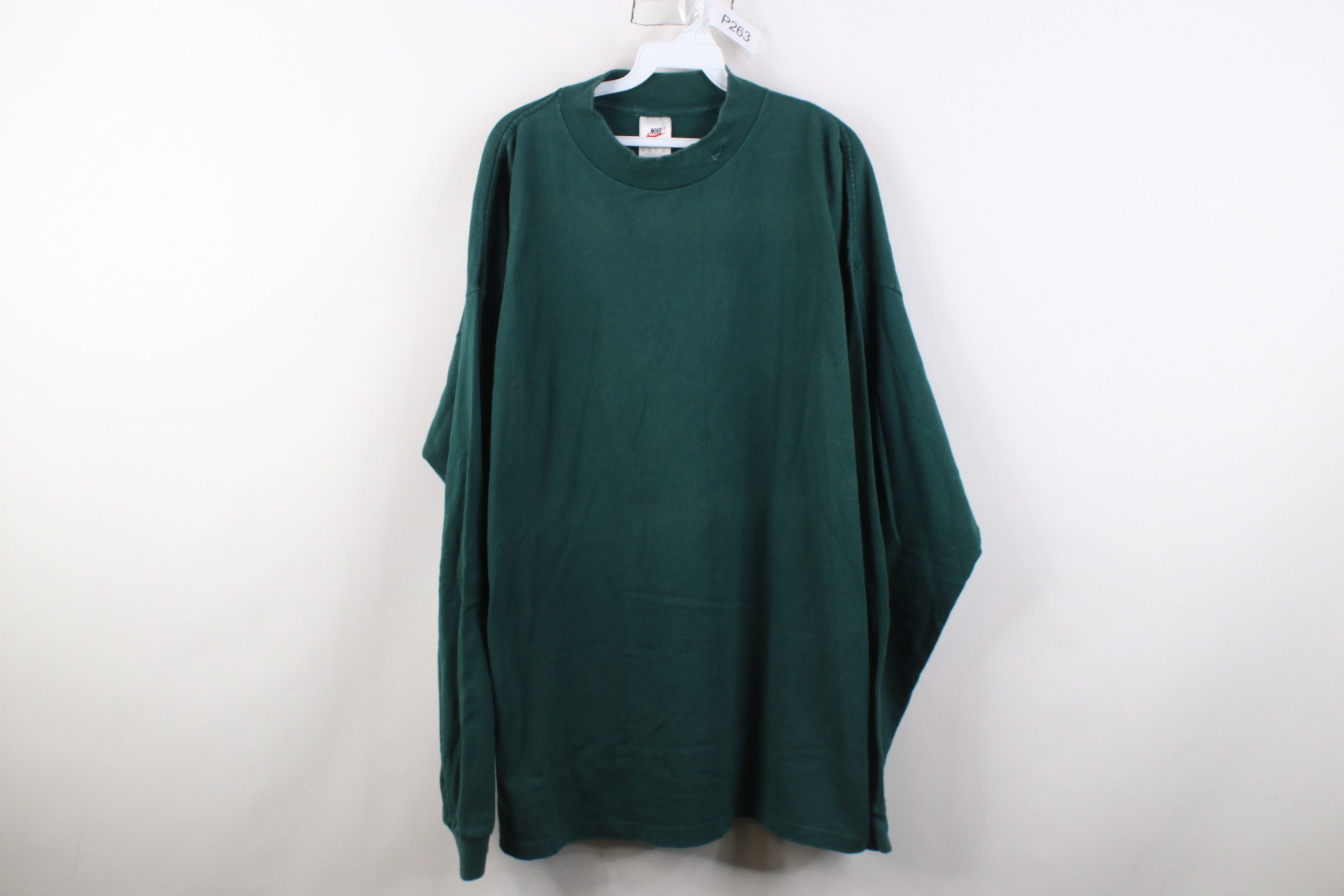 Nike Vintage 90s Nike Mini Swoosh Heavy Long Sleeve T-Shirt USA Size US XXL / EU 58 / 5 - 1 Thumbnail