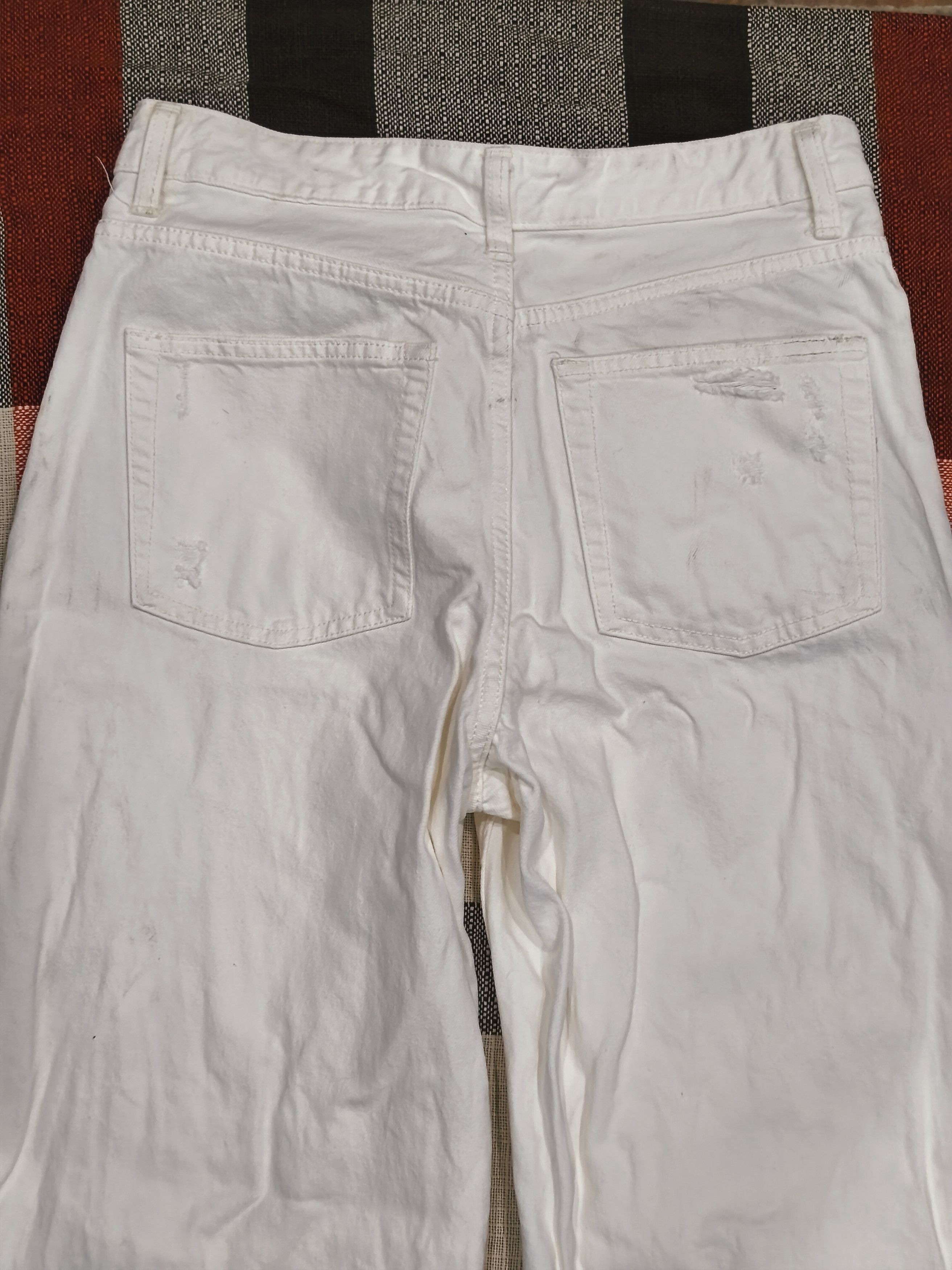 GU Distressed Gu jeans off white wide leg L Size 30" / US 8 / IT 44 - 9 Thumbnail