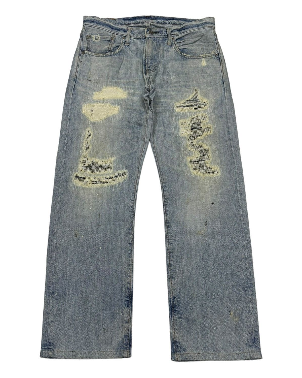 Edwin EDWIN 503 REBEL VINTAGE PATCHWORK DISTRESSED DENIM JEANS Size US 32 / EU 48 - 1 Thumbnail
