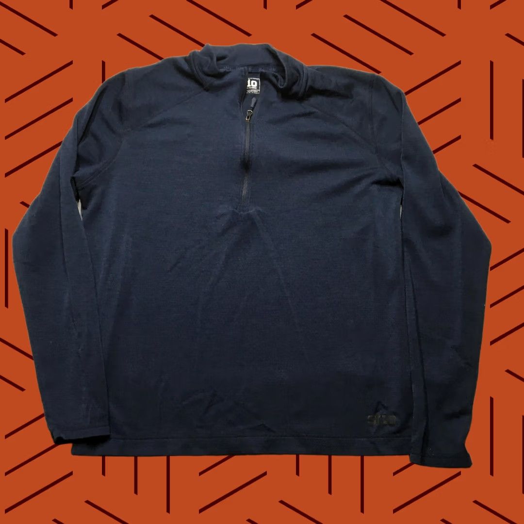 Layer 8 Stio Shirt Mens XL Blue Merino Wool 1/4 Zip Long Sleeve Base Layer Hiking Size US XL / EU 56 / 4 - 1 Thumbnail