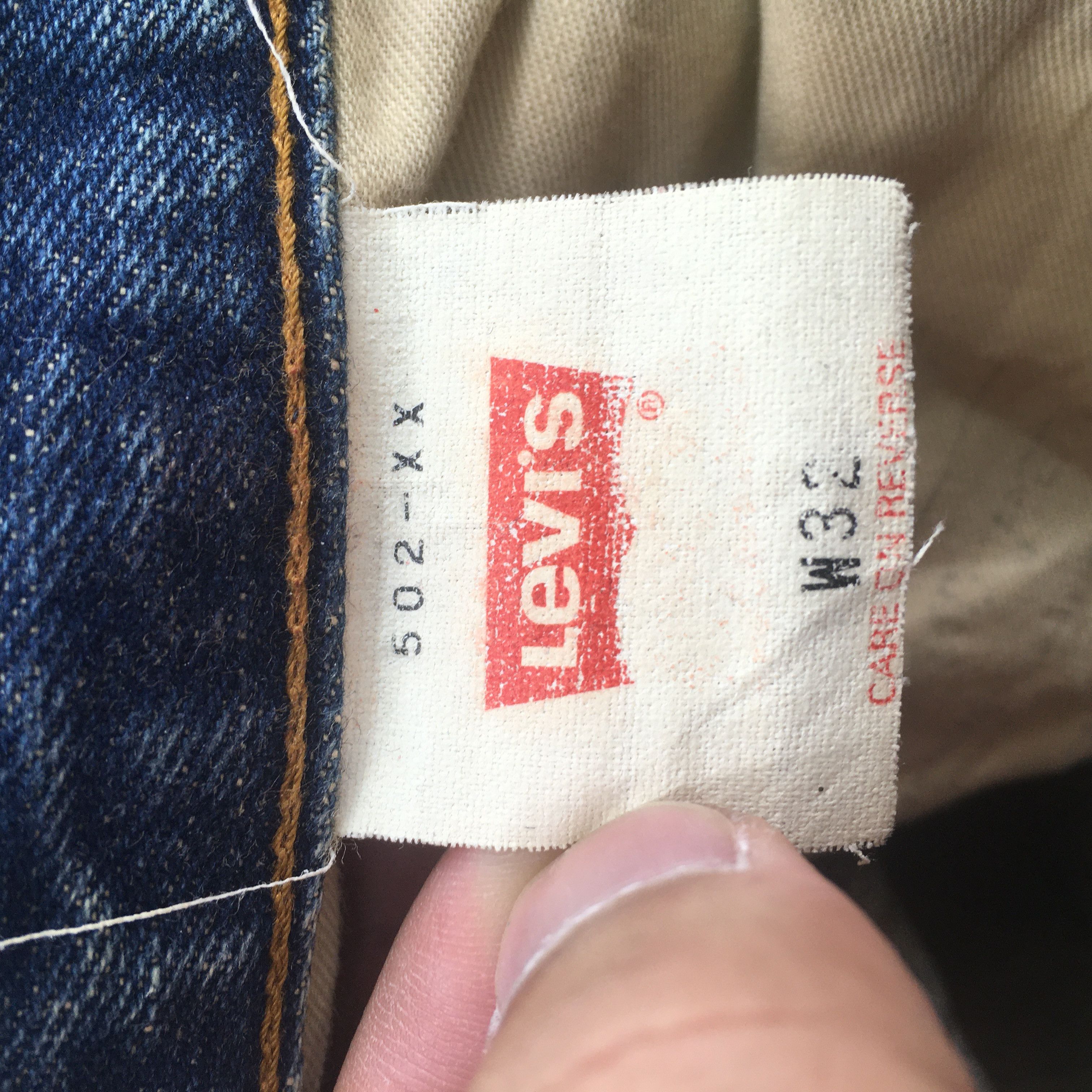 Levi's 32x29.5 Vintage 90s Levis 502 LVC Big E Japan Faded S2038 Size US 32 / EU 48 - 14 Thumbnail